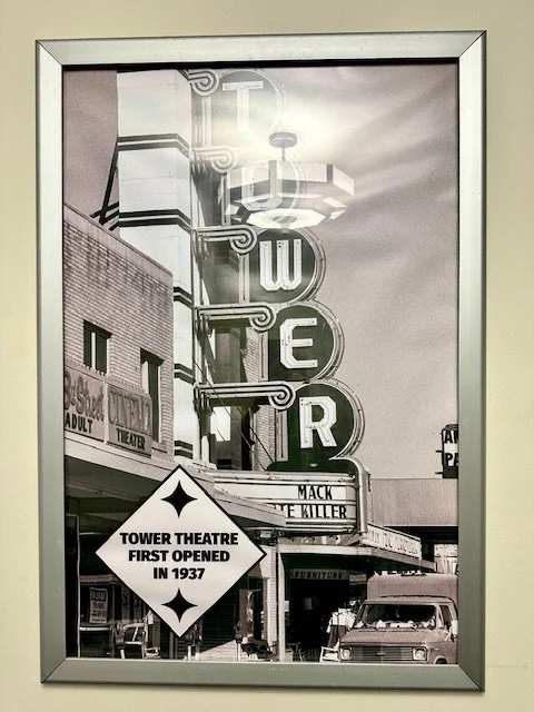 Historic Tower Theatre in Oklahoma City, a popular stop for EV road trips along Route 66, blending classic architecture with modern electric vehicle travel.