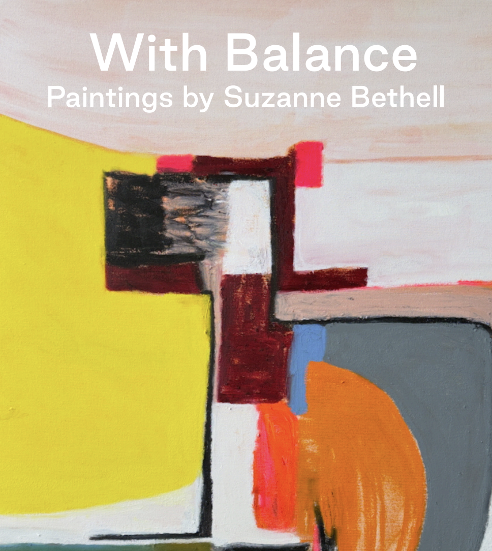 Poster promoting SEESAW's May 2026 exhibition 'With Balance' by Suzanne Bethell.