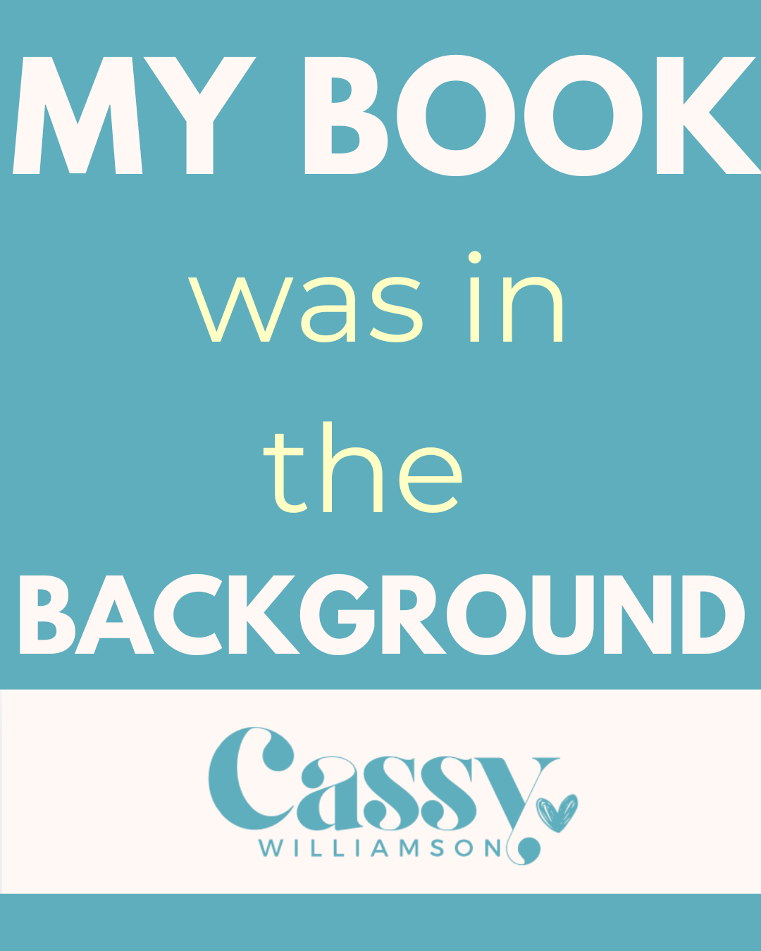 My book was in the background