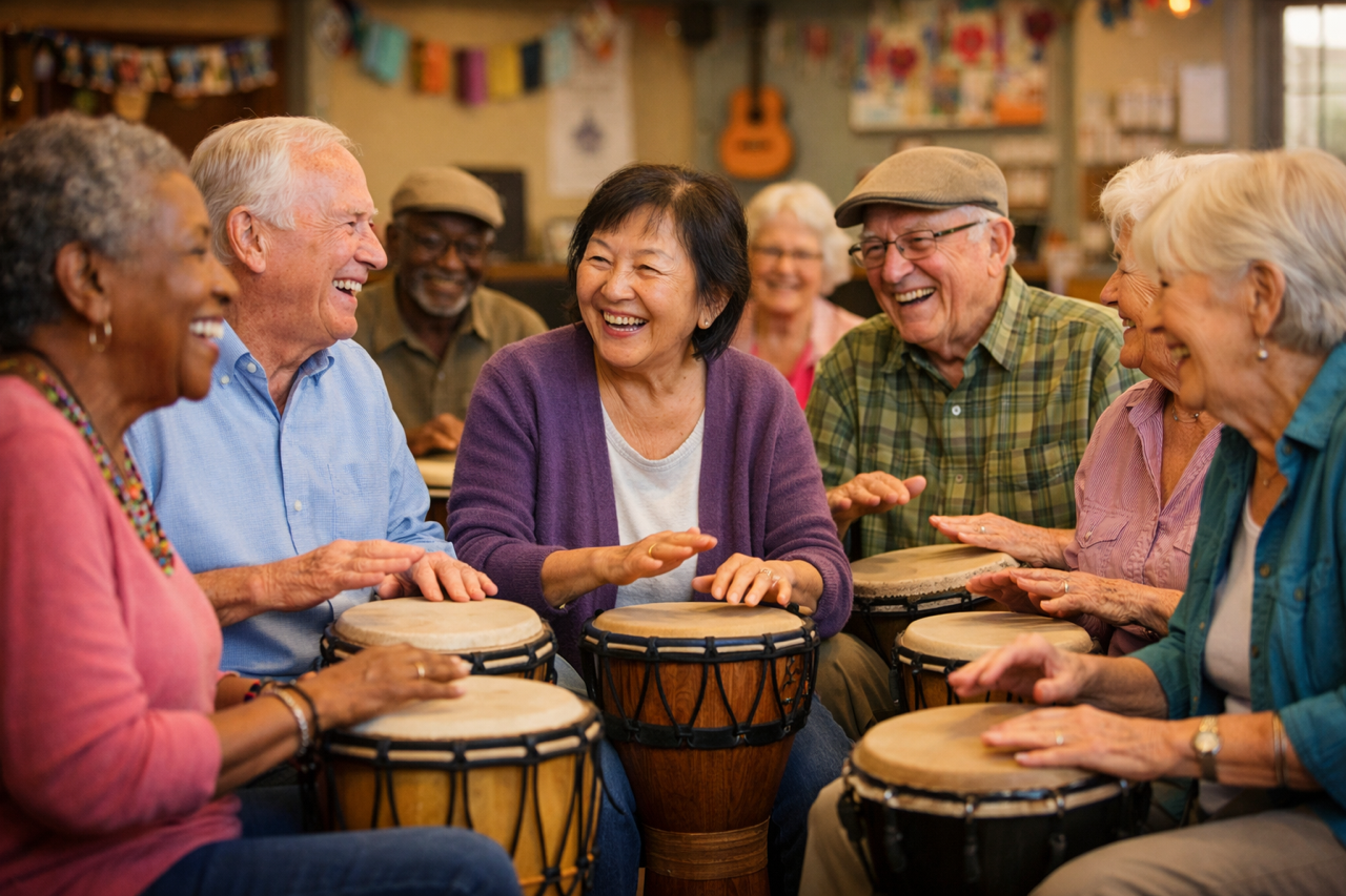 How Drumming Helps Seniors Create Meaningful Social Connections