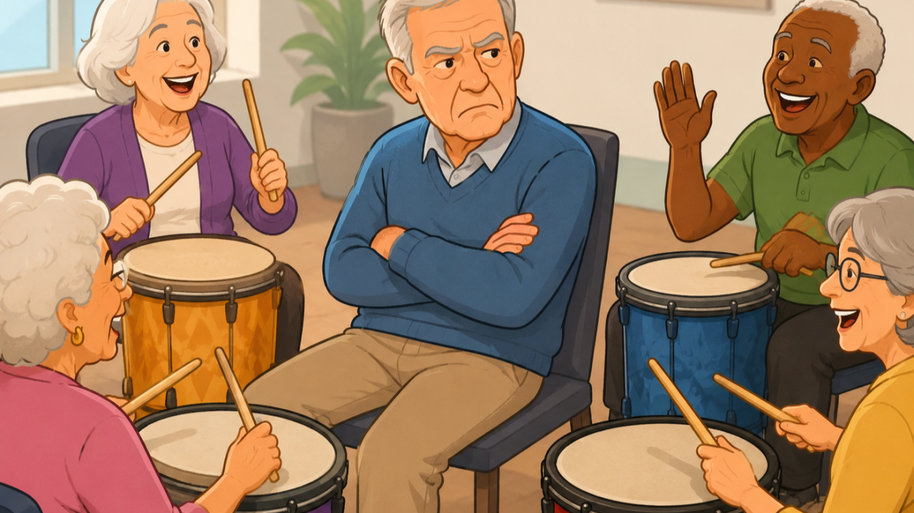 The Senior Who Won’t Participate: How Drumming Can Reach People Who Say No to Activities