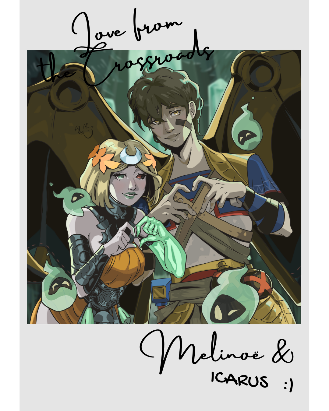 Melinoë and Icarus (3.5 x 5.5)