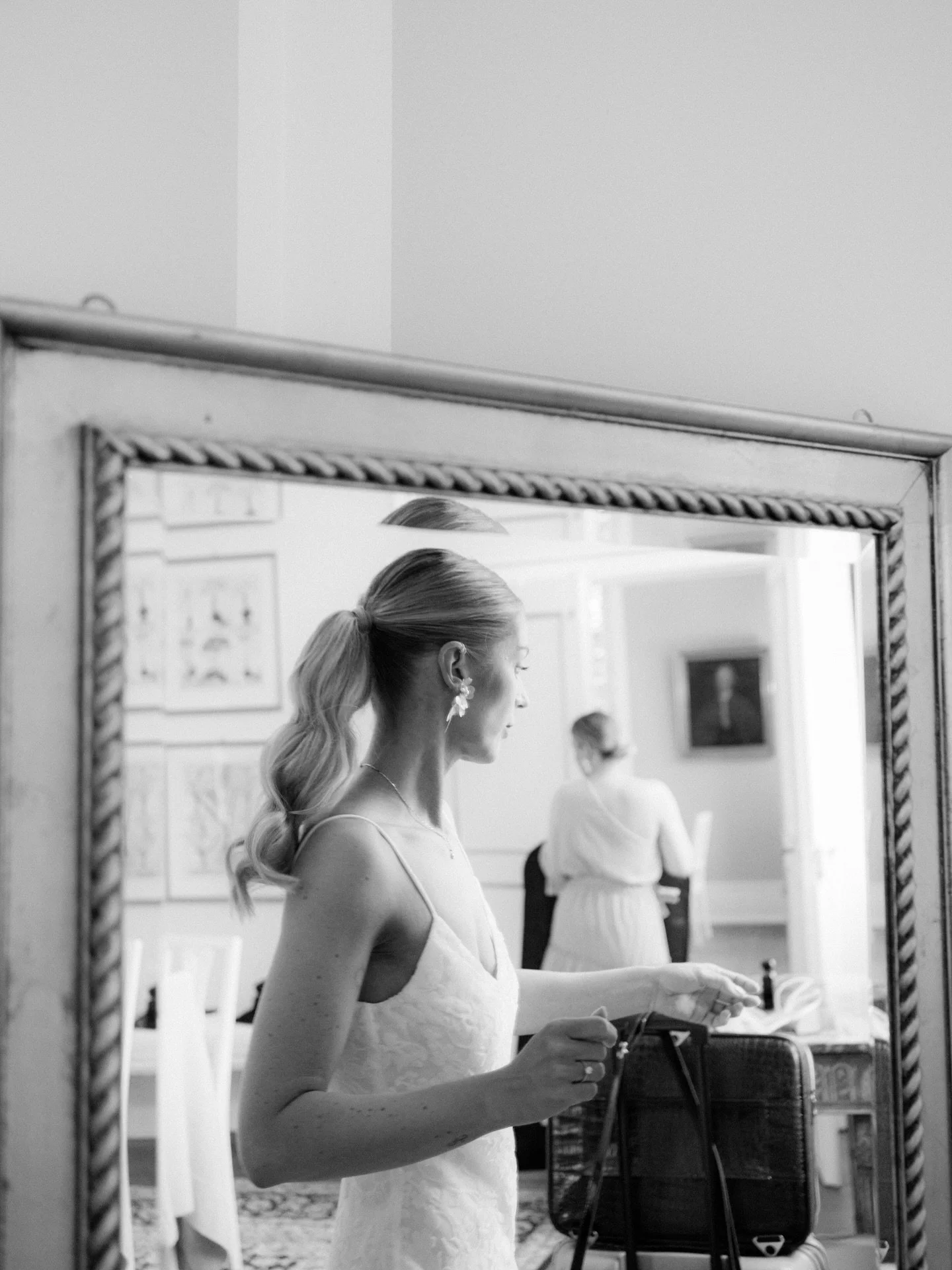 Final touches before the big moment &mdash; calm, focused, beautiful.

Bride: @janinebrk__ 
Location: @schlossvonhammerstein 
Make up: @melanievotter 

#civilwedding #standesamtlichetrauung #weddingday #lovestory #schlossvonhammerstein #gettingready 