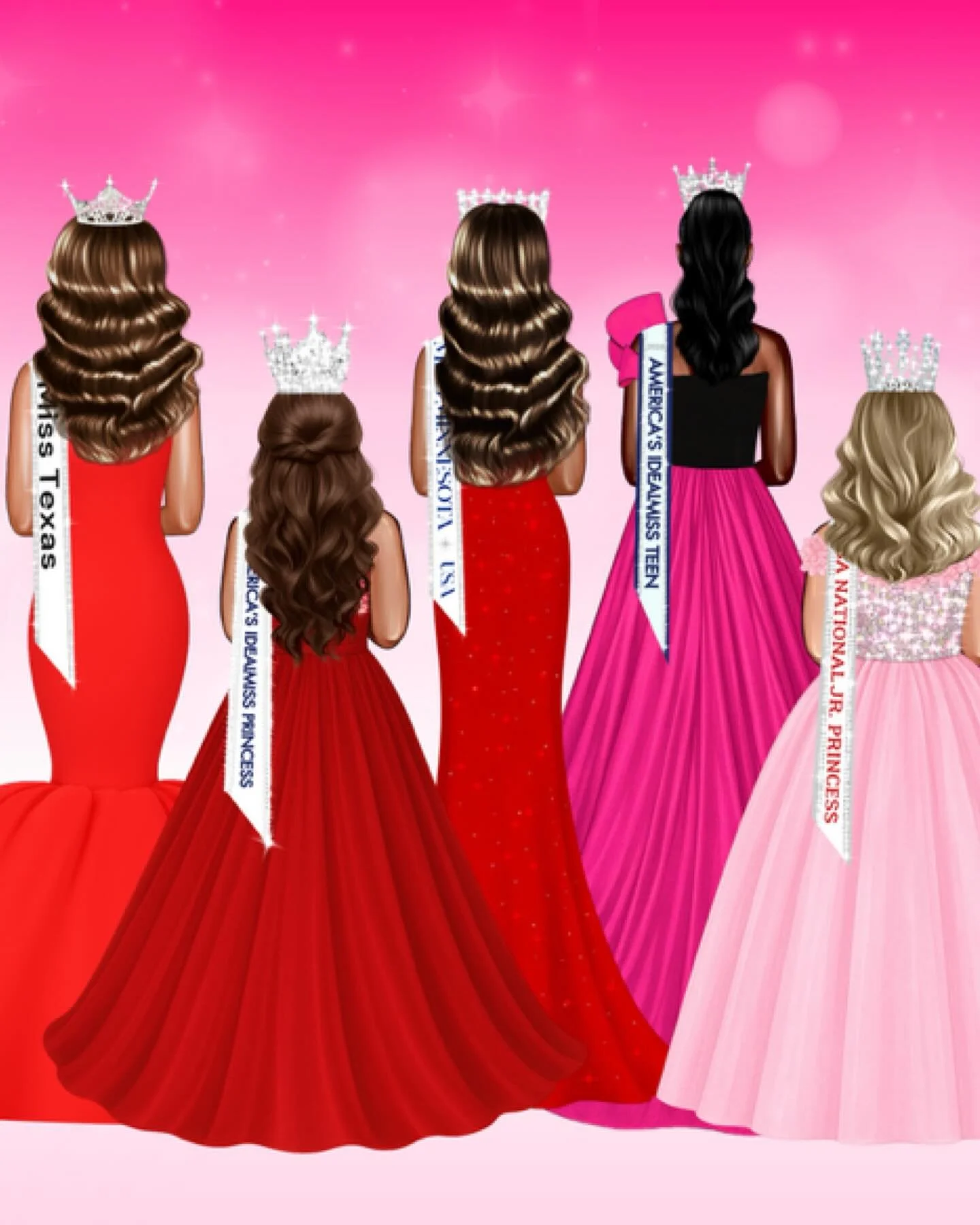 🌈❤️💖🧡💛💚🩵💜 !!! 

pretty girls, pretty dresses- we always love capturing your crowning moments and every detail of your dream gown. which queens do you see? 
&bull;
&bull;
&bull;
#crownedcreativeco #C3 #crownedcreativecogirl #smallbiz #shopsmall