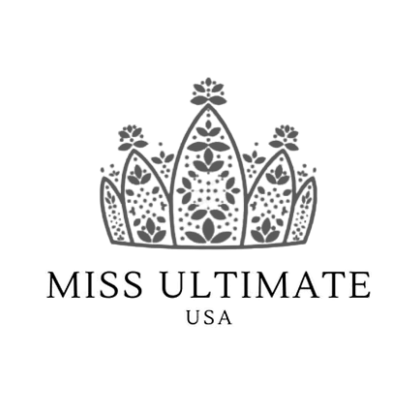 Black and white illustration of a decorative crown with intricate patterns and floral motifs.