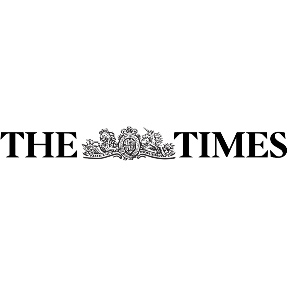 The Times newspaper logo showcasing featured press coverage for Windfall Energy plug-in battery