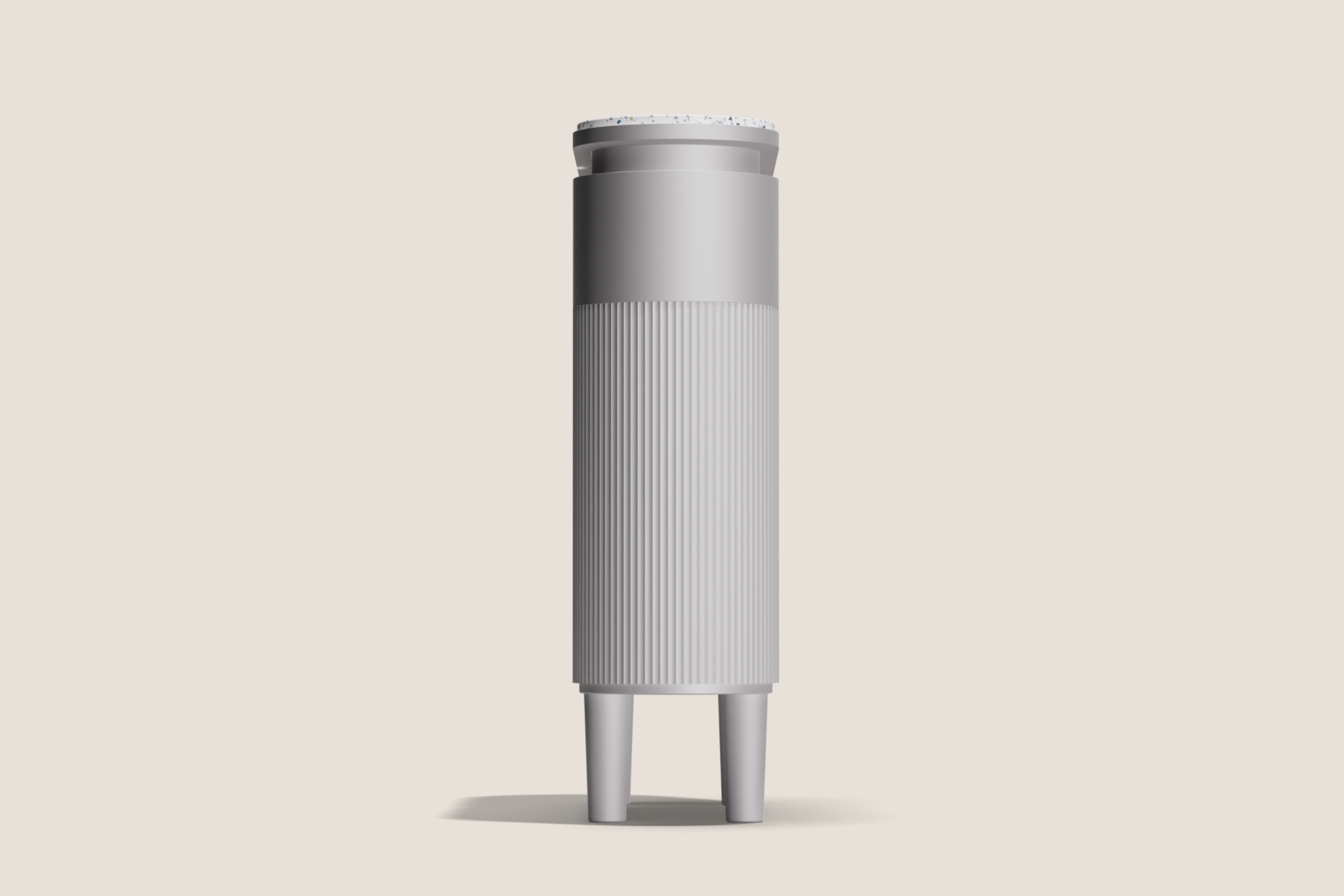 Side profile view of the compact Windfall Energy smart battery designed for flats.