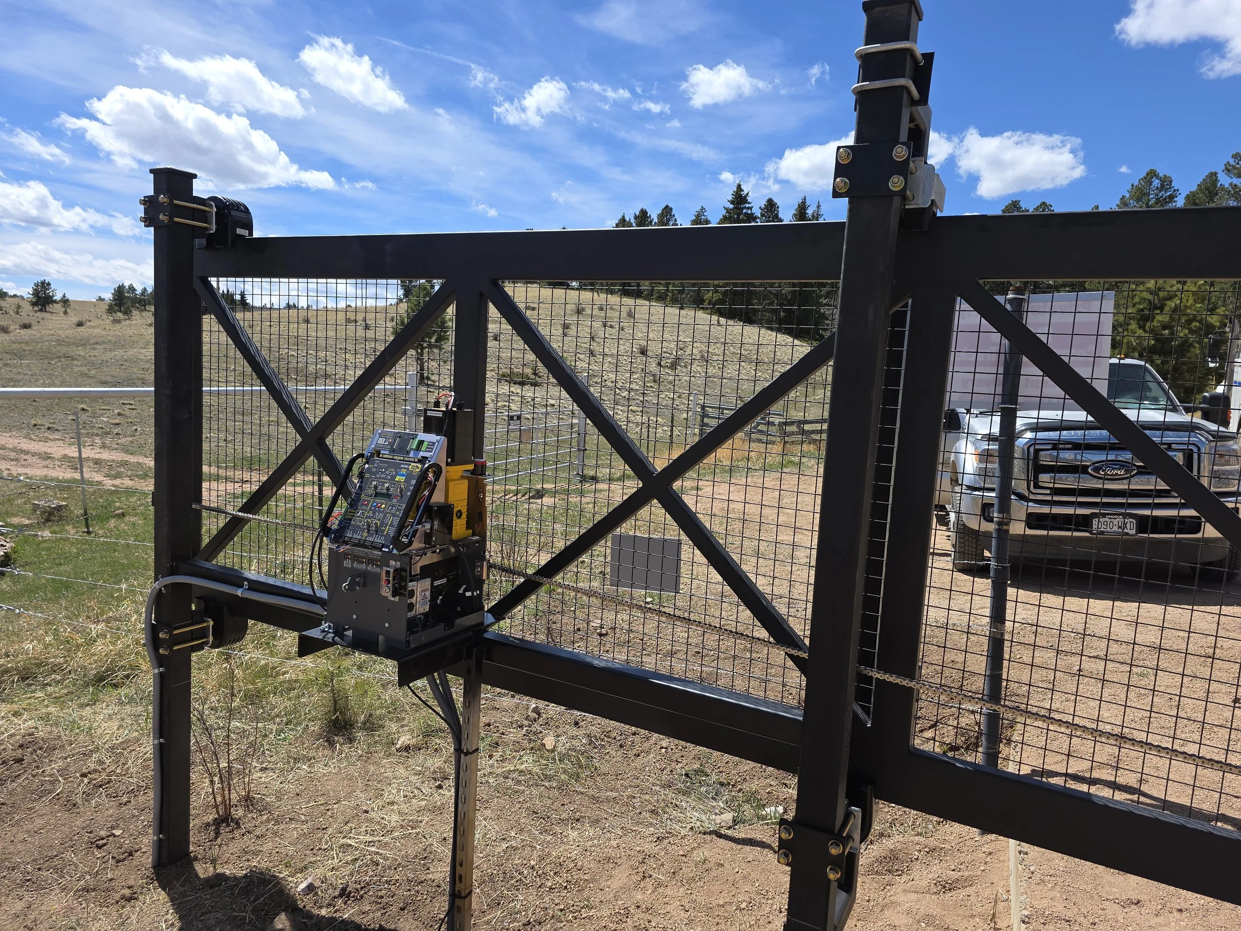 rollers and operator for a slide gate