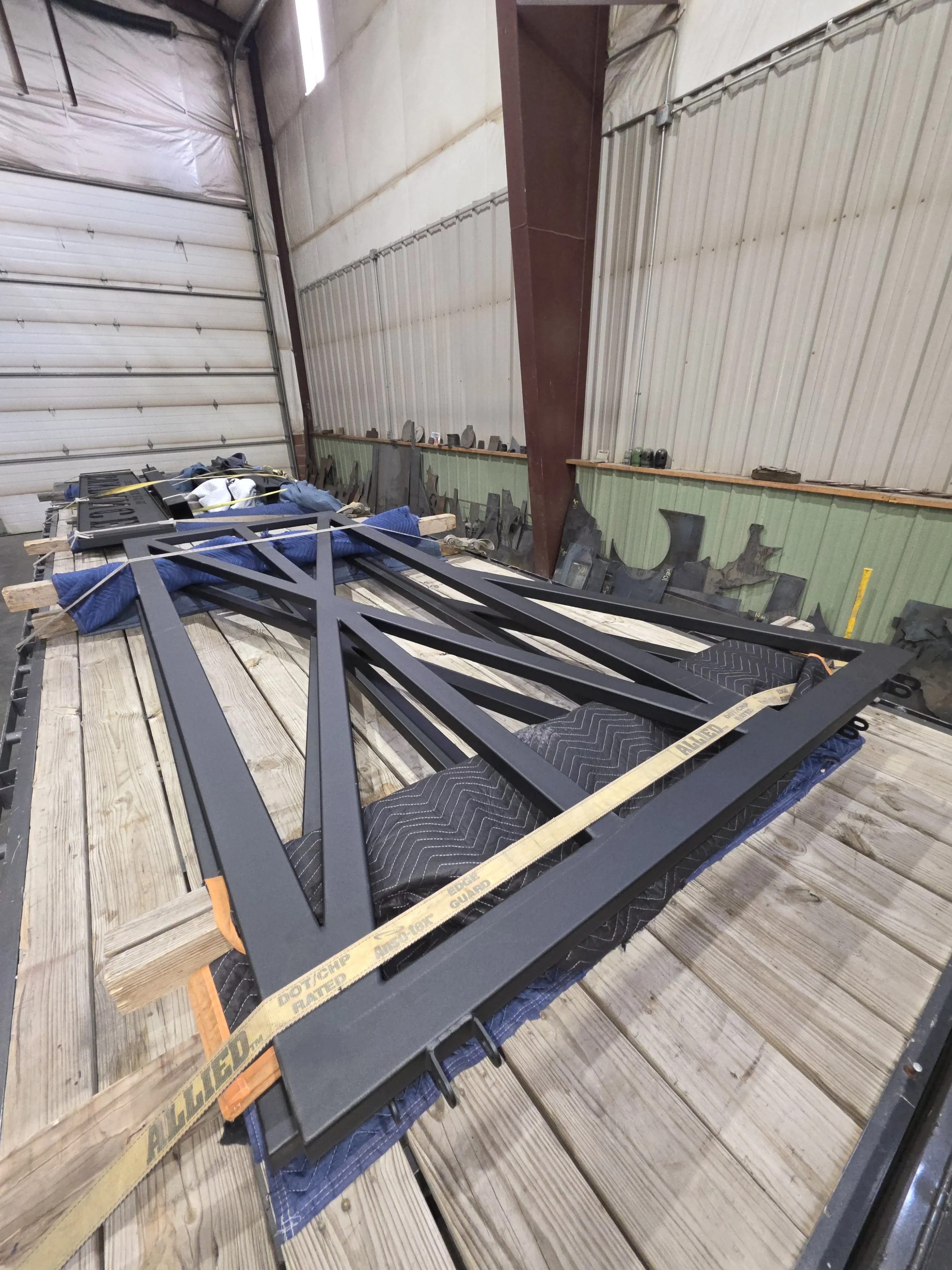New gates powder coated for installation