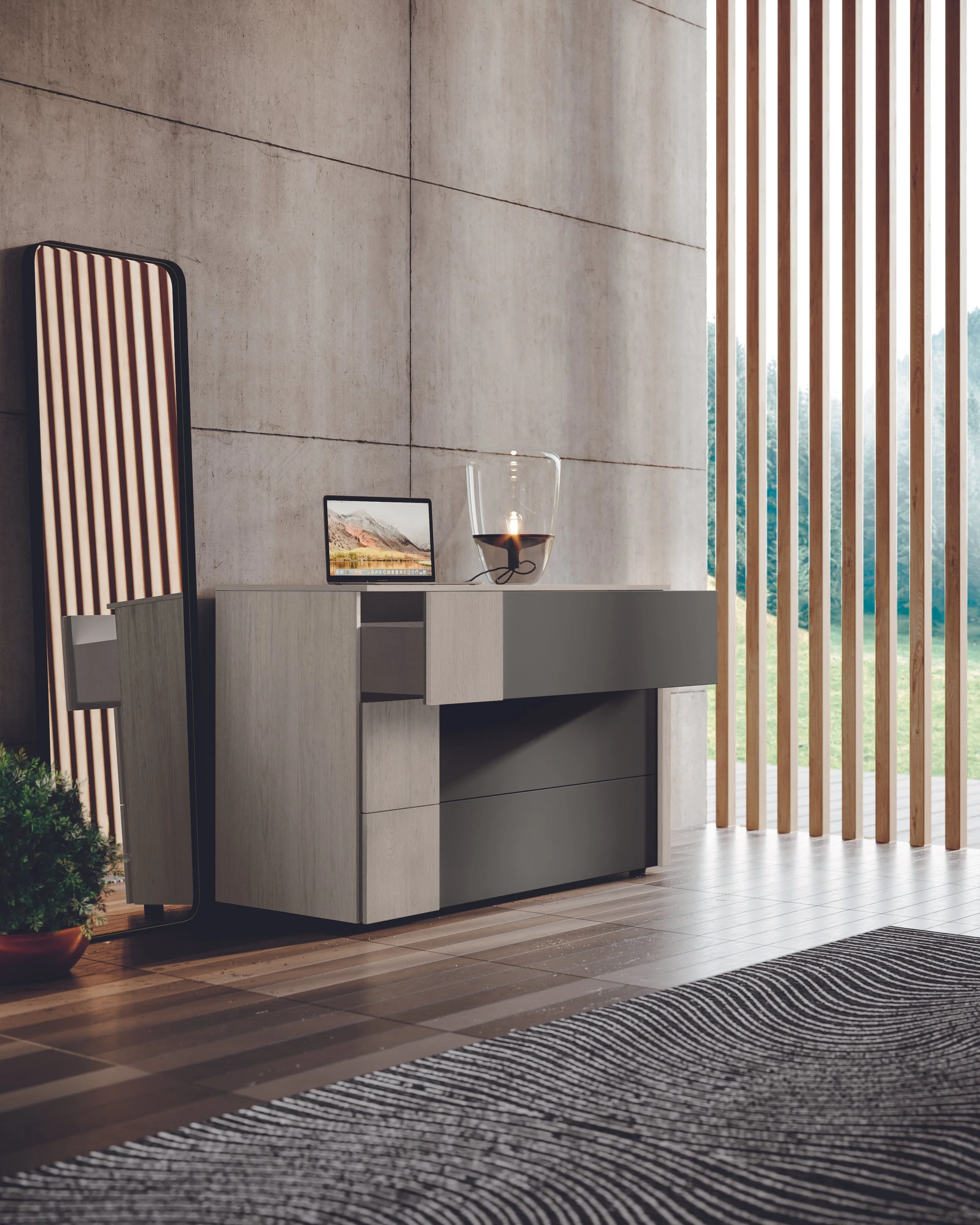 Meuble bas design CASADORA, mobilier contemporain sur mesure, esthétique minimaliste