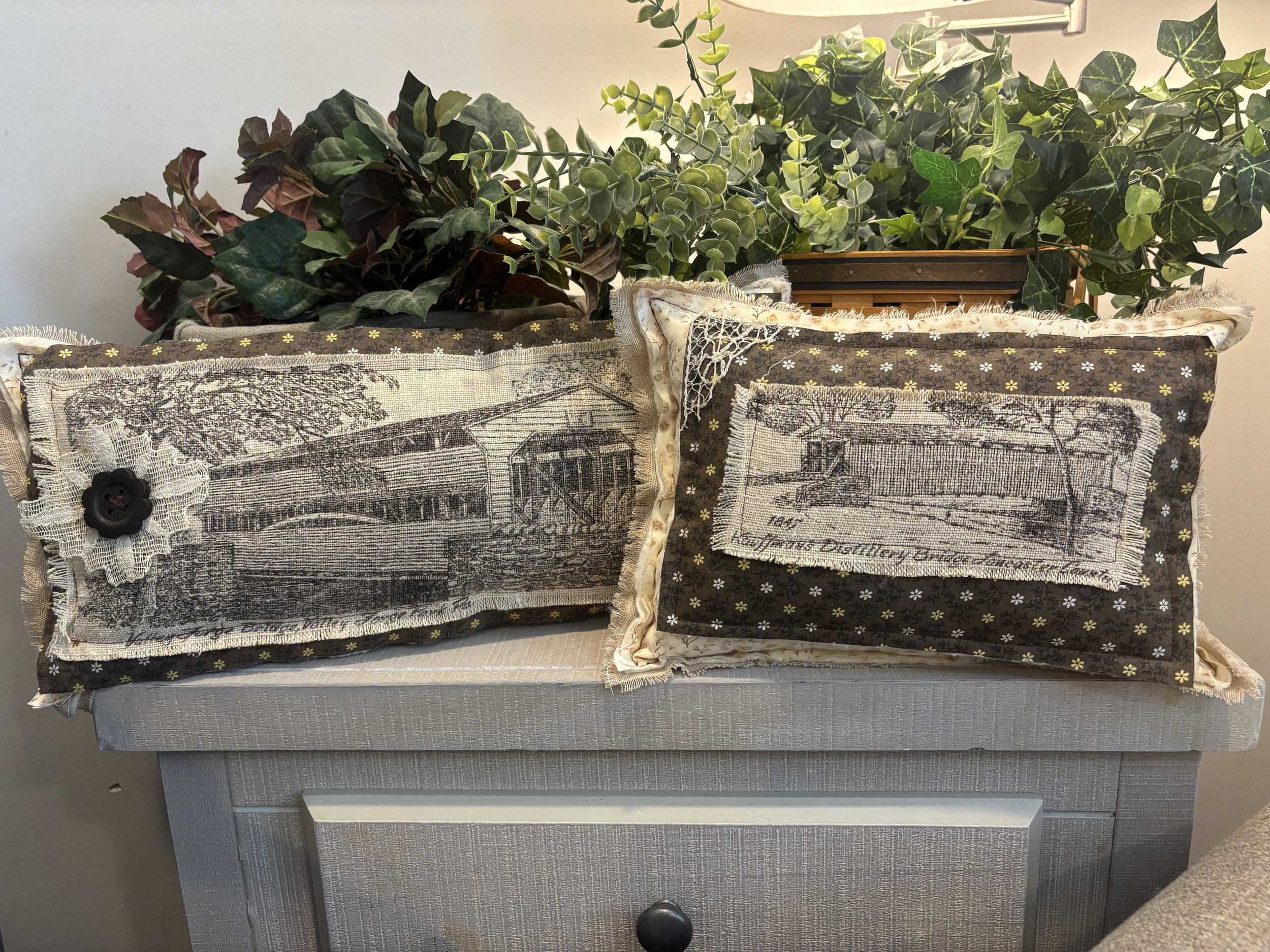 Vintage inspired Historical Bridge Pillow