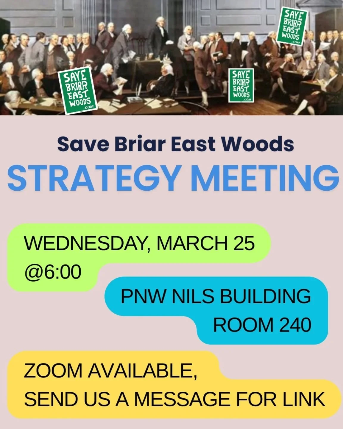 On Wednesday!! Spring is here and we are springing into action 👏  We're going to take the time to discuss updates on the woods and Governors Parkway, ideas for events this spring, and so much more. 

Bring any questions or ideas you have, and bring 
