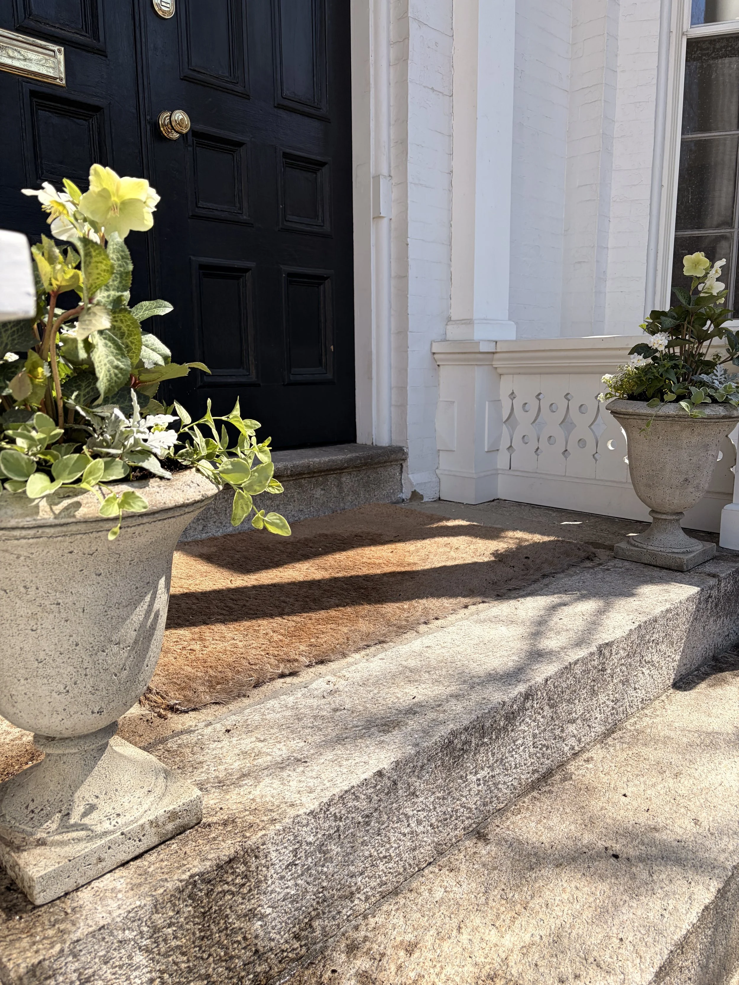 seasonal planter design for residential stoop