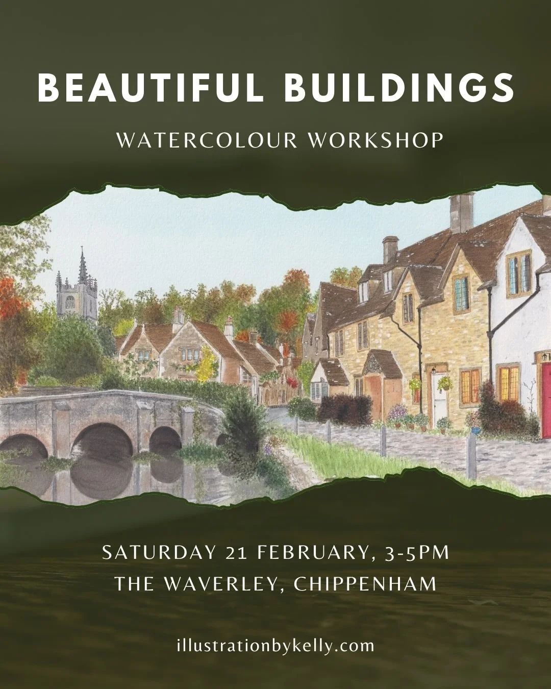 🎨 NEW: Beautiful Buildings Watercolour Workshop 🎨

I&rsquo;m so excited to announce my next workshop themed around painting buildings!

Join me at @thewaverleychippenham on Saturday 21 February 3&ndash;5pm for a cosy, creative afternoon turning you