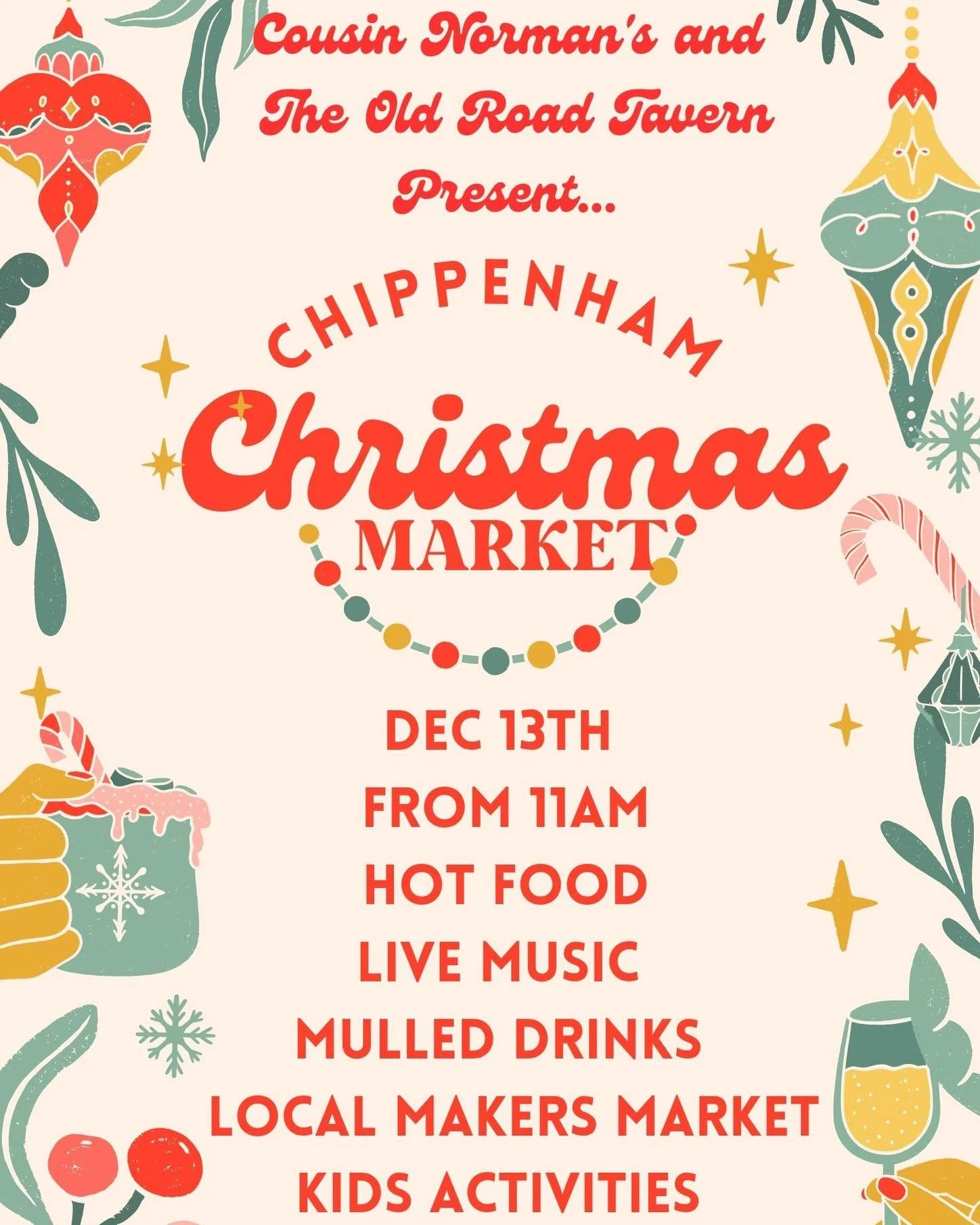 Tomorrow (Saturday 13th December) from 11-2 is @cousinnormans Christmas Market!

Indoor stalls will be at the @old_roadtavern Barn (this is where I&rsquo;ll be) and outdoor stalls at Cousin Norman's.

As it&rsquo;s my last market of the year I&rsquo;