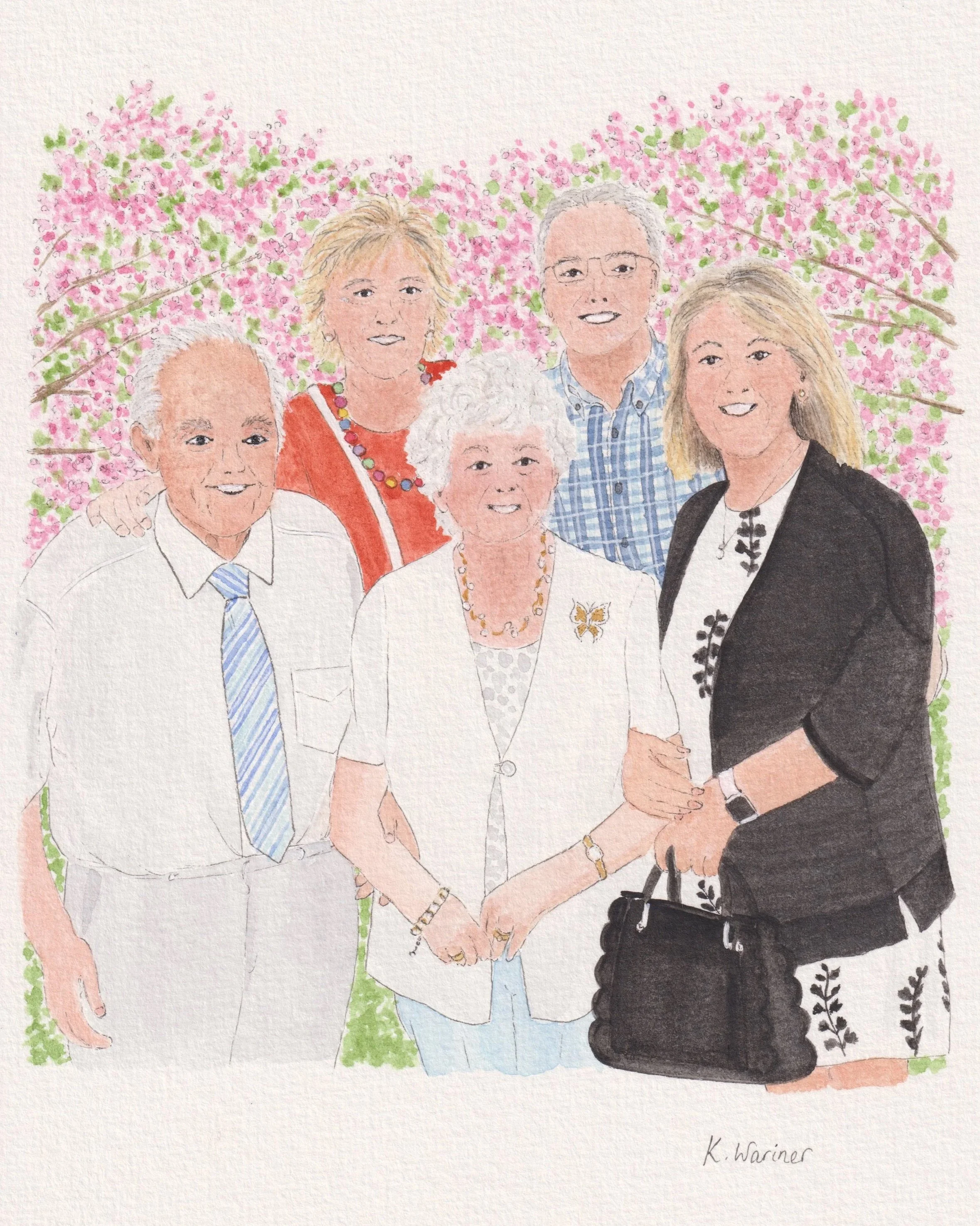 Capturing people in watercolour takes time, patience, and a gentle eye for detail. This family portrait is a recent example of that journey.
