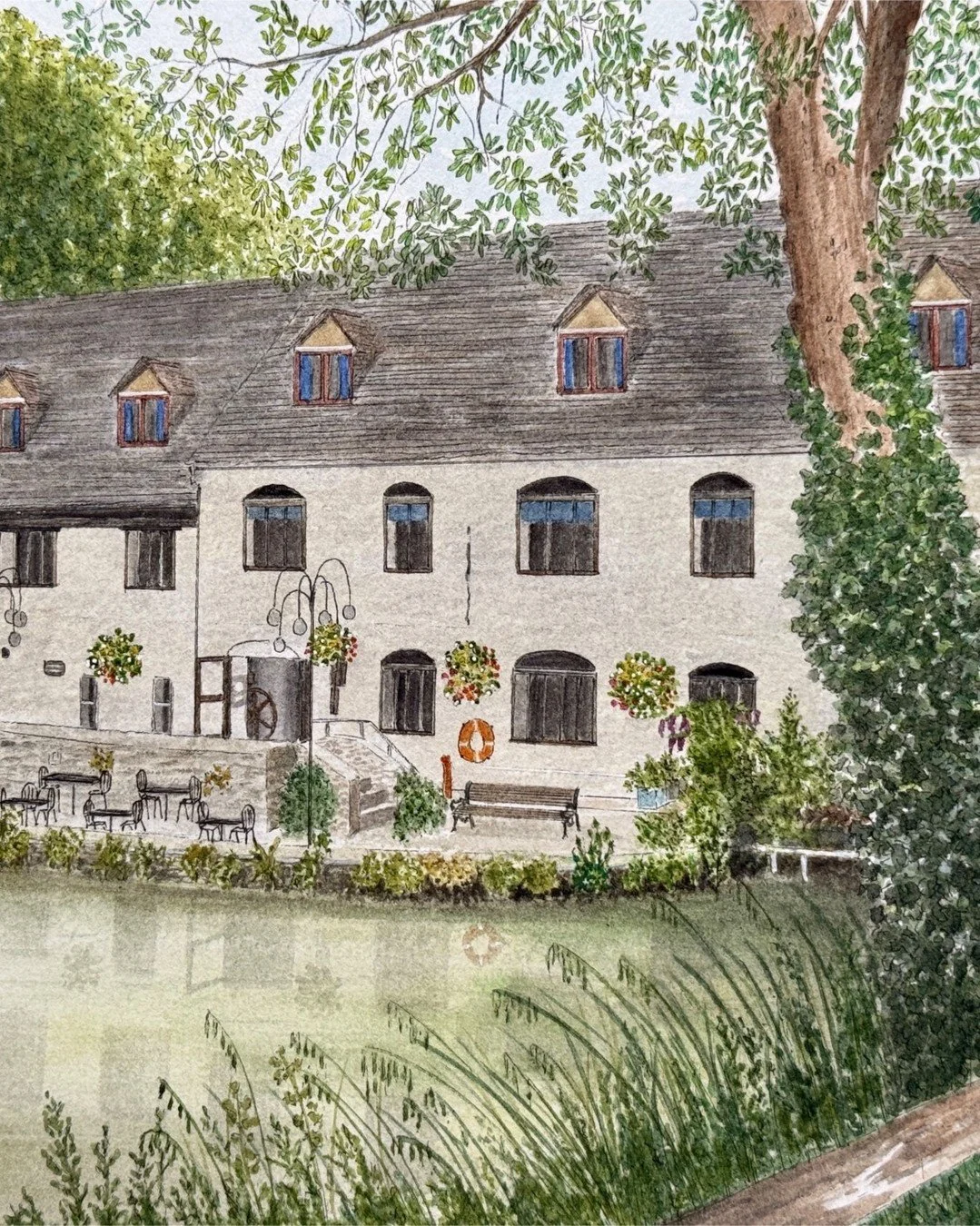 One of my favourite paintings from last year was this one of the @egypt_mill in Nailsworth, a commission for a client&rsquo;s 10th wedding anniversary. 💍 

It&rsquo;s stayed with me, because it was one of those rare &ldquo;wow&rdquo; moments in my o
