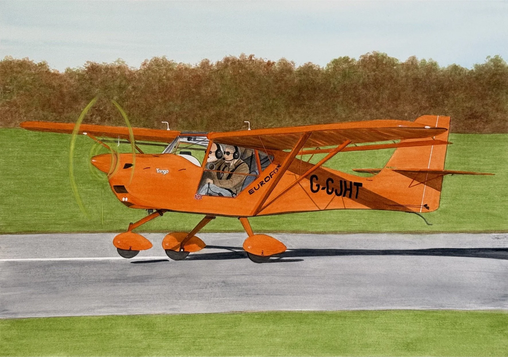 A commission of Tango, the bright orange plane! Such a fun one to work on, for a client whose plane is his pride and joy.