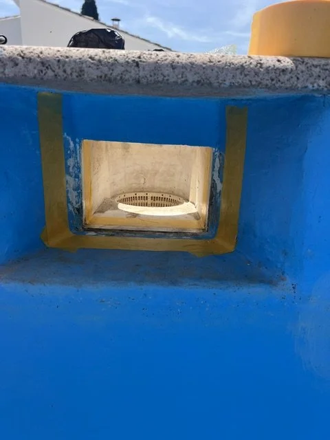 Leaking skimmer repair by Fiberfix, Costa Blanca Ontinyent Valencia