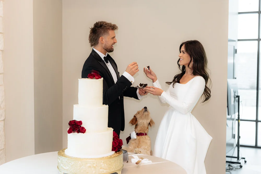 Bryce and Alexis celebrating their wedding at The Oz