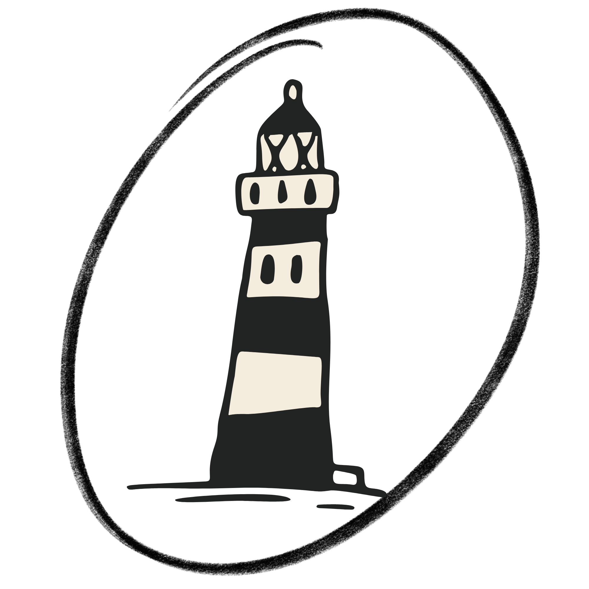 Illustration of the black tower with the word 'BIG'