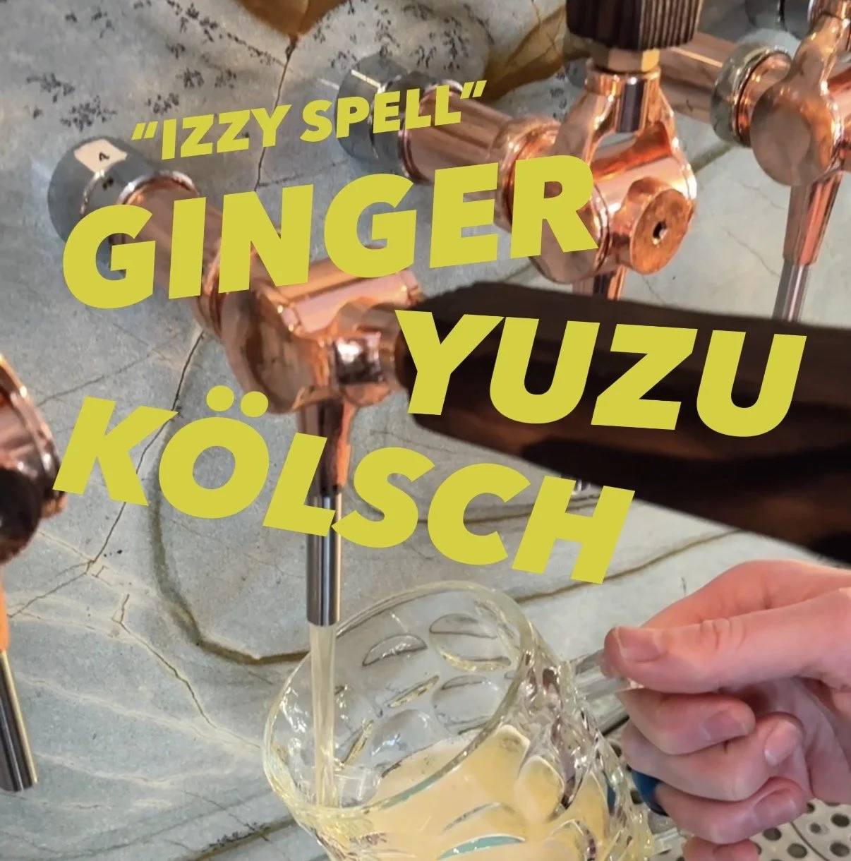 *Freeport Tasting Room only* // Izzy Spell // Ginger Yuzu Kölsch // 5% ABV // DRAFT ONLY // We've taken Dizzy Spell, our take on a Kölsch-style ale, and conditioned it on fresh ginger and yuzu just in time for our Izakaya Night up in Freeport for 6/2