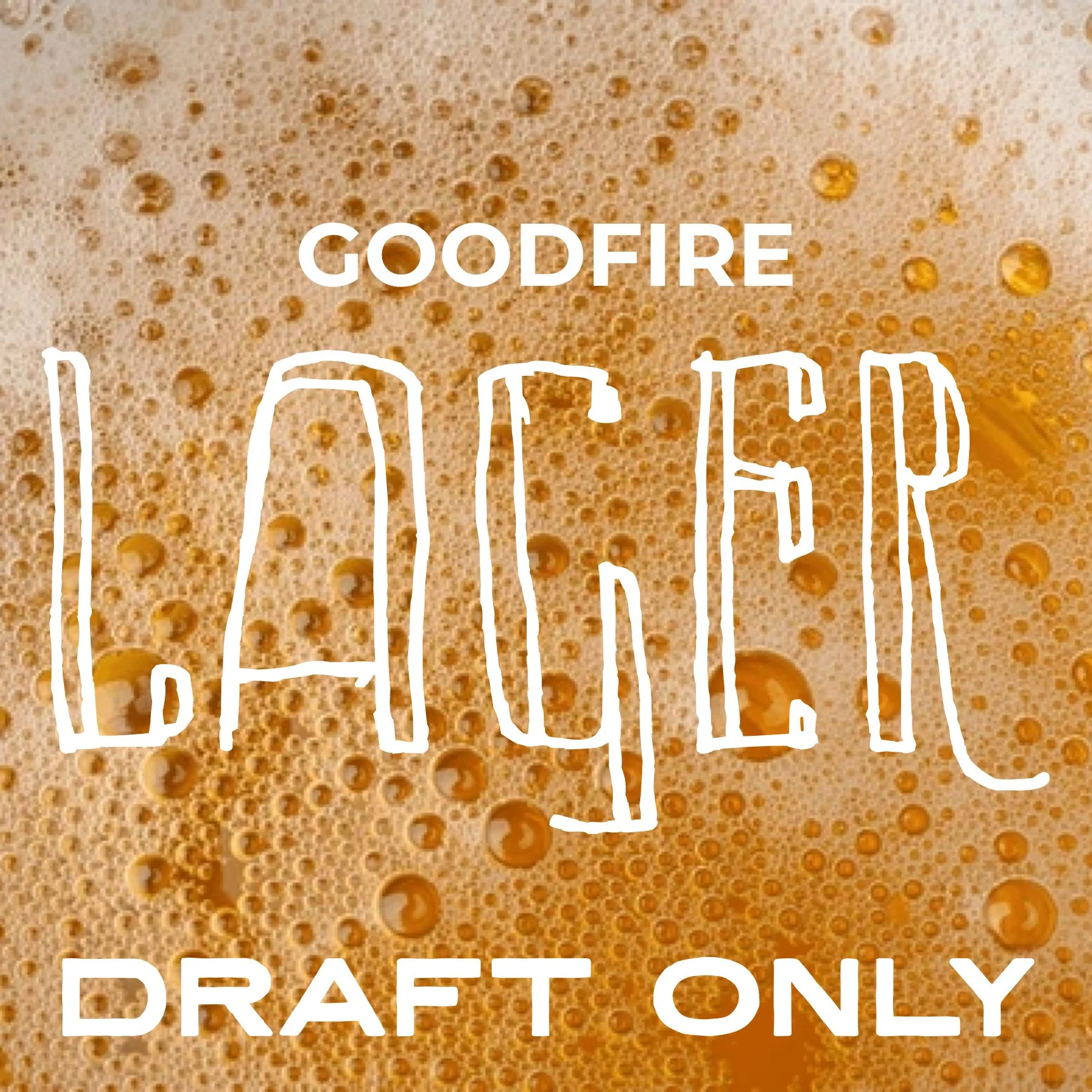 GOODFIRE LAGER // Pale Lager // 4.9% ABV // DRAFT-ONLY in Freeport! We brewed this lager with locally malted Pilsner from Blue Ox Malthouse and a sizable portion of jasmine rice—and hopped it delicately with Saaz. Lightly sweet, lightly hoppy, and