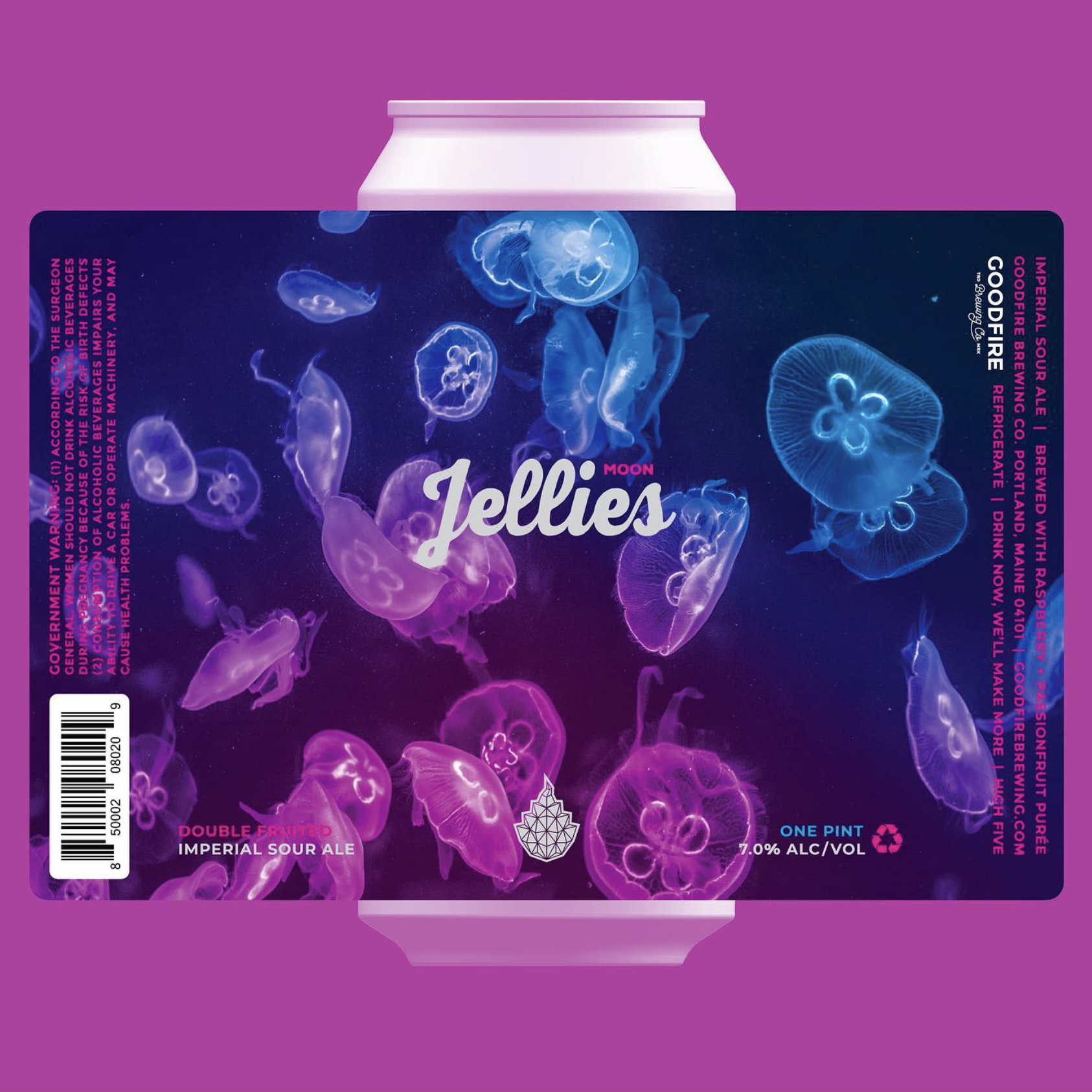 Moon Jellies // Imperial Fruited Sour // 7.0% ABV // The OG Moon Jellies returns! Massive additions of raspberry and passion fruit make this rich, sour base beer pop. It's a sweet and sour jammy treat.