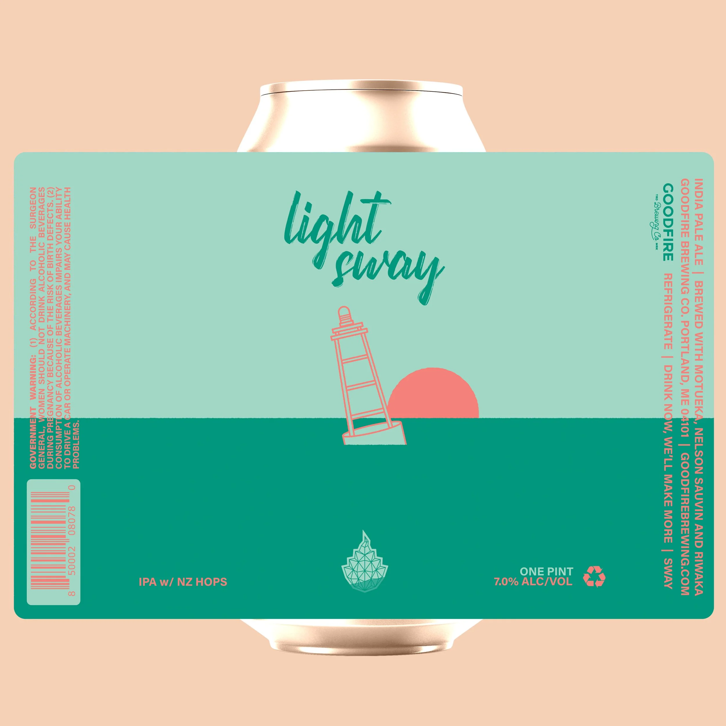 Light Sway // IPA // 7% ABV // Light Sway is an extra soft and pale hoppy ale, hit hard with Motueka, Riwaka, and Nelson Sauvin in both the kettle and the dry-hop. It’s super soft on the palate while offering a bright and sassy hop experience. We get