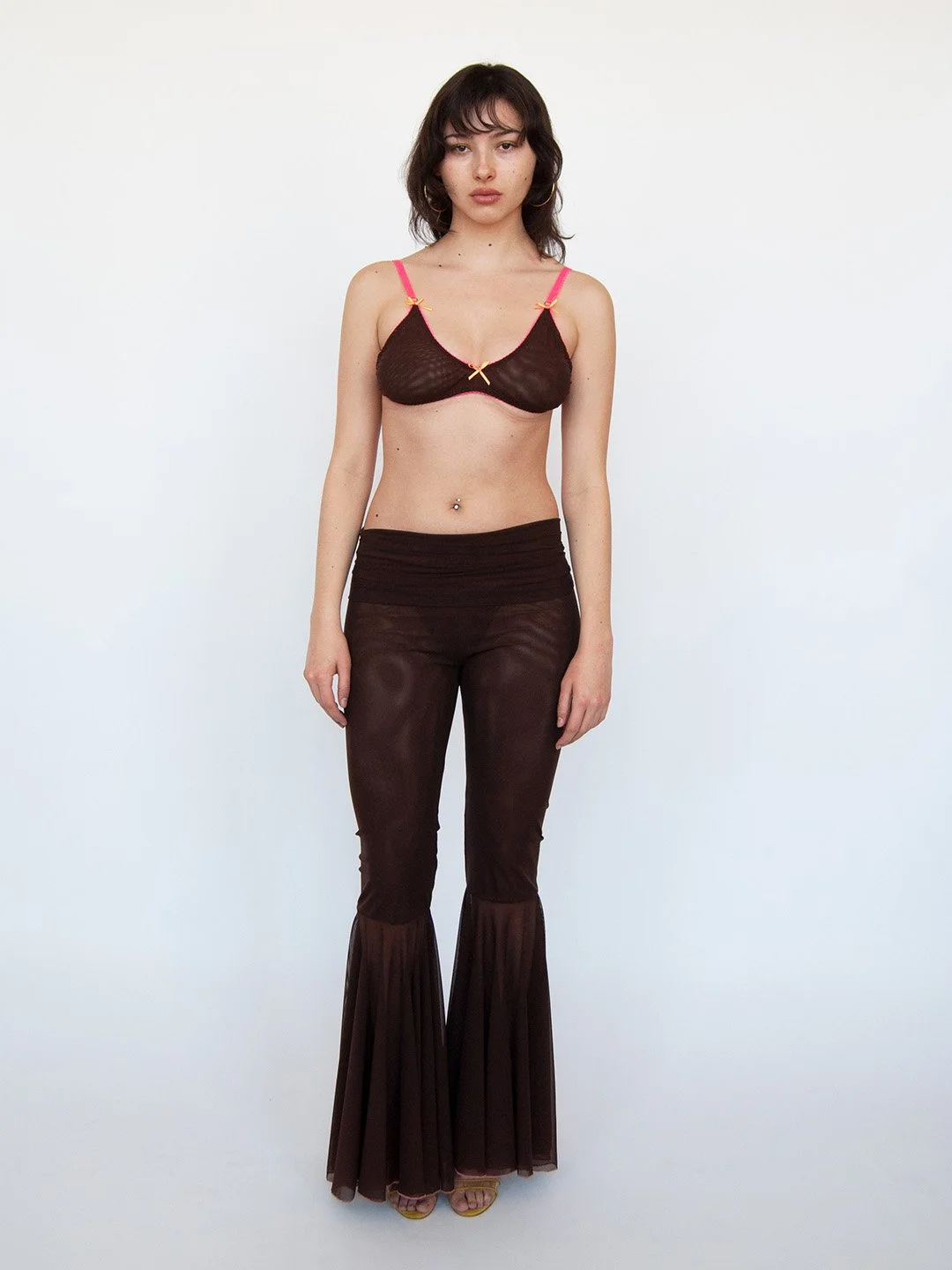 Rollover Bellbottom Pant - Brown