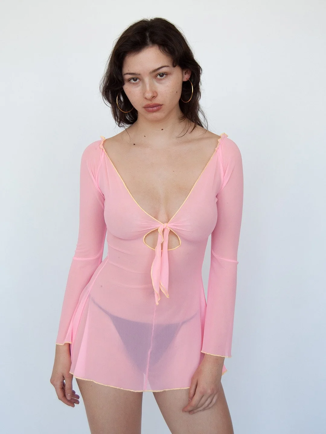 Mesh Babydoll Dress - Bubblegum Pink