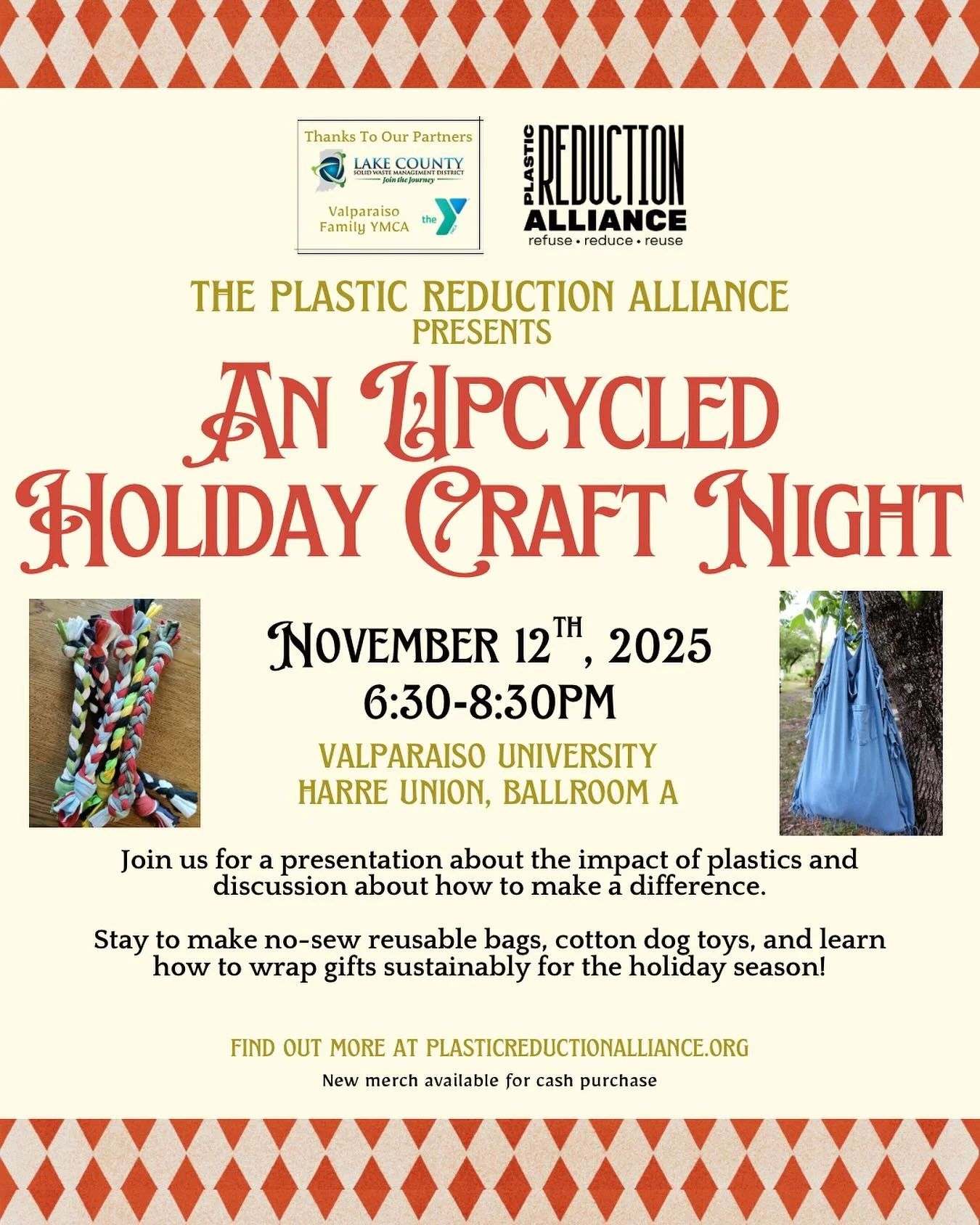 Don&rsquo;t Miss Out!! ✨&hearts;️✨

Our next meeting/get together for the Plastic Reduction Alliance is going to be on Wednesday, November 12th from 6:30-8:30pm at the Harre Union on Valparaiso Universities Campus! 

We will have a light discussion o