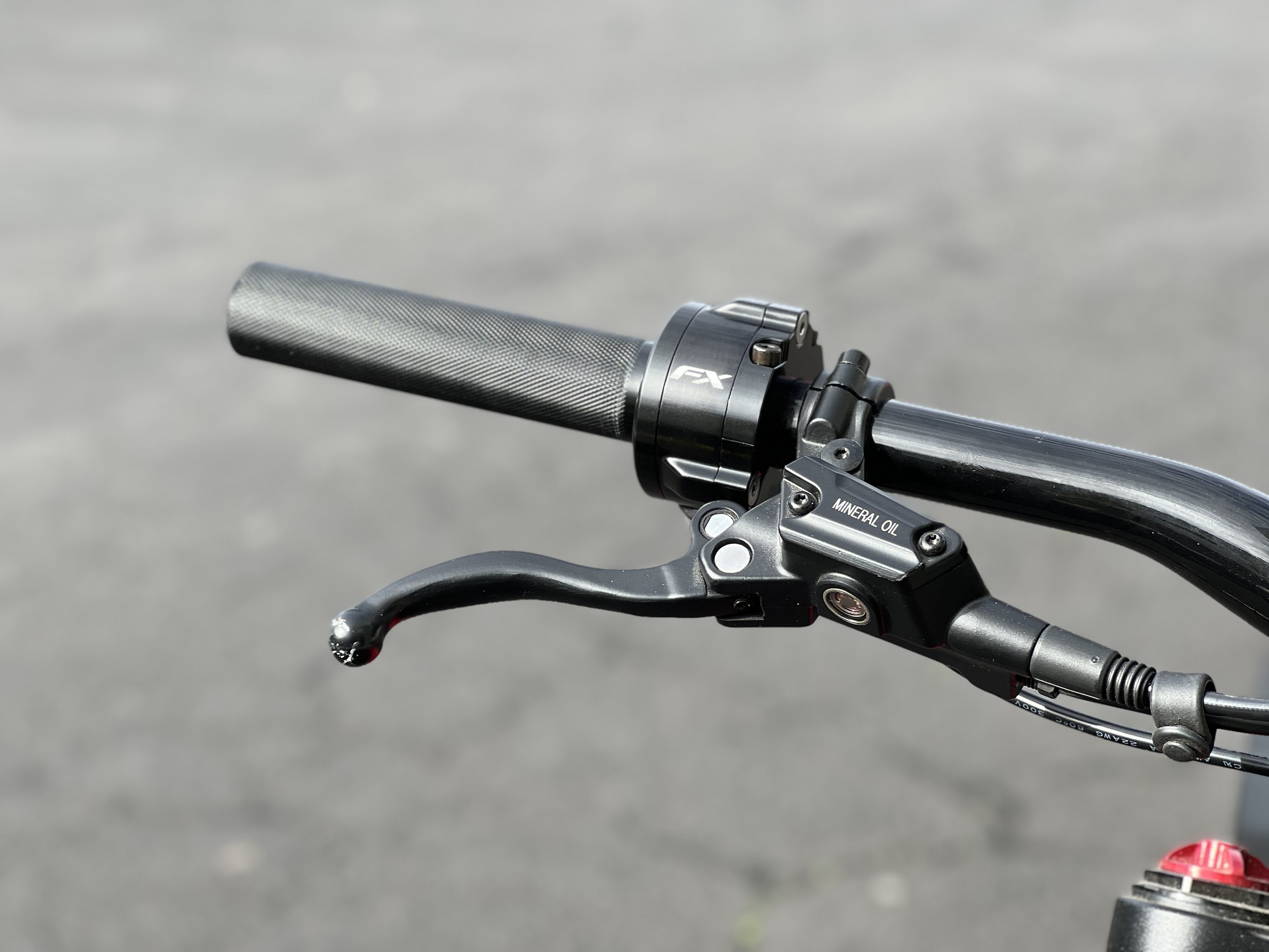 FX Twist Throttle installed in anodized black