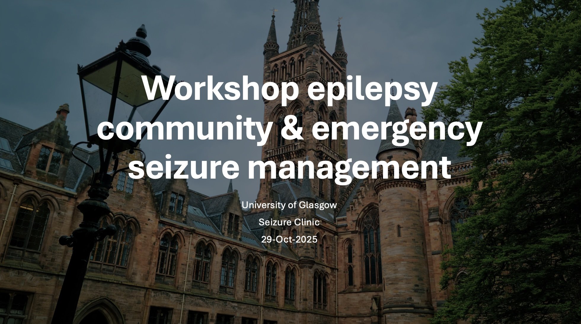Workshop epilepsy community & emergency seizure management