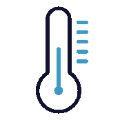 Thermometer displaying a high temperature.