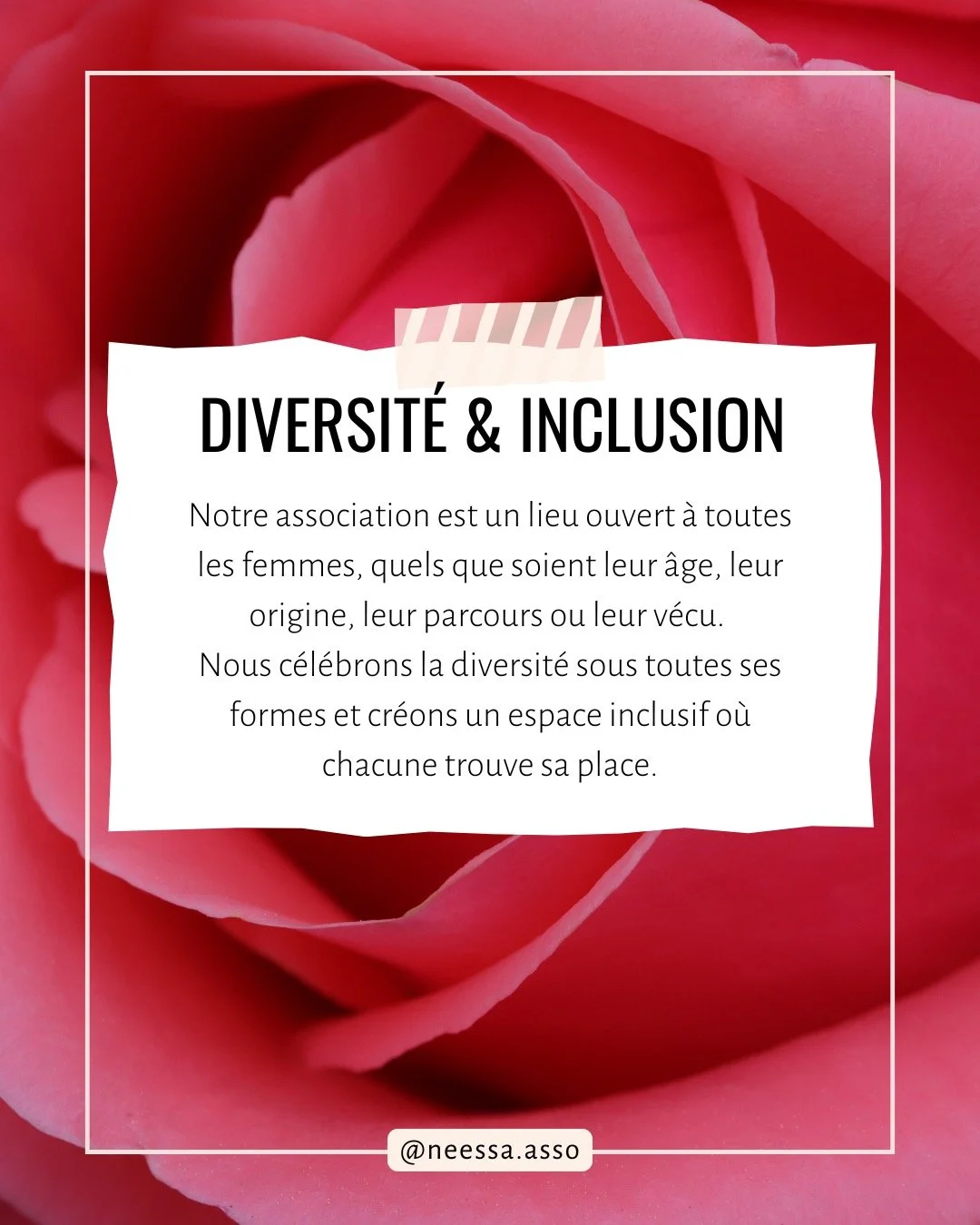 ❤️La diversit&eacute; et l'inclusion sont 2 valeurs qui nous tiennent &agrave; coeur chez NEESSA.

1. Ensemble, c&eacute;l&eacute;brons la richesse de nos diff&eacute;rences. La diversit&eacute; est notre force, l&rsquo;inclusion notre engagement.

2