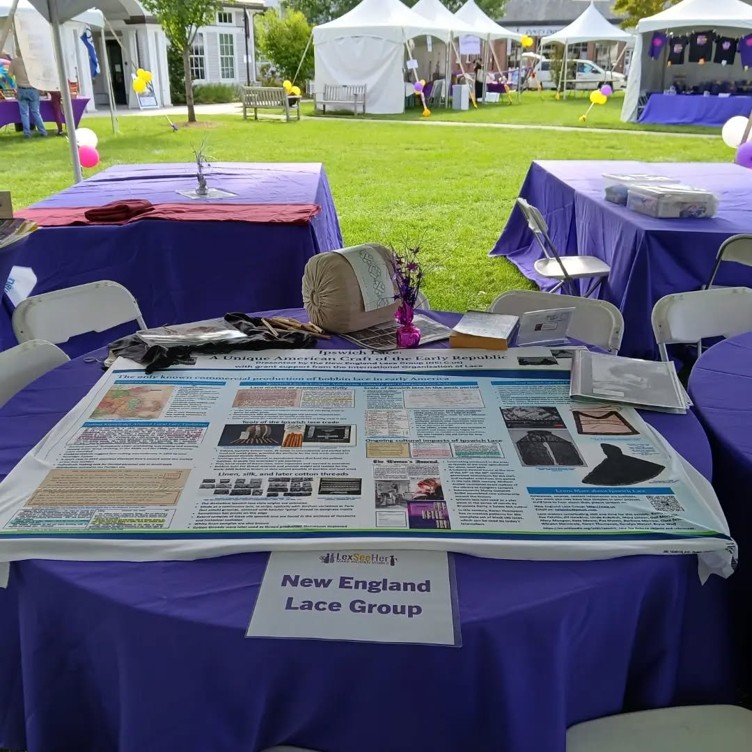 At the #LexSeeHer event in #LexingtonMA today! Come by the big tent for a look at #IpswichLace #BobbinLace