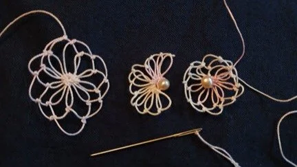 Evolution of an idea. I love the simplicity of the knotted Kene lace from Bulgaria. And I love the freedom that @bistrapisancheva encourages to take it wherever you want to go. 

Currently taking the @oidfa virtual congress class. 

I had these tiny 