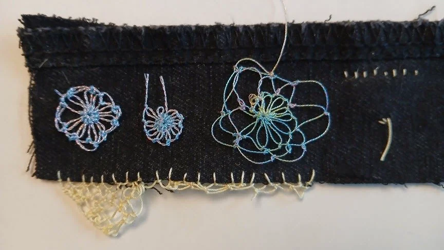 I'm taking the Bulgarian #Needlelace class at the #OIDFA conference right now. I am completely new to these knotted needle laces. @bistrapisancheva is such a free spirit about lace and she's so fun.

I just sent this to my class group and described i