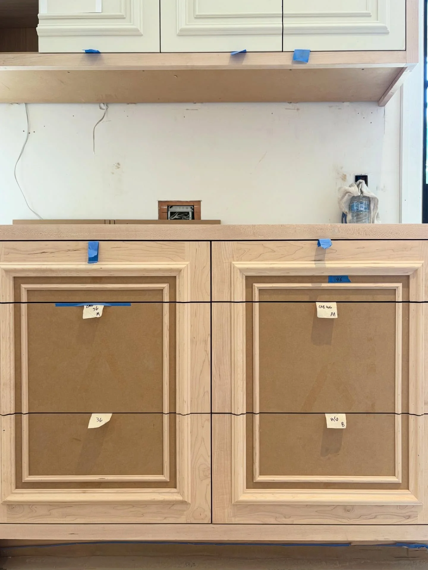 Split-front cabinet work with applied moldings for our Paint Grade Kitchen project that&rsquo;s wrapping-up soon in Pacific Palisades! 🙌🏼