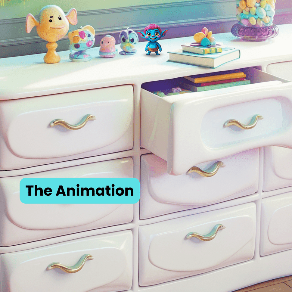 Image of an animated chest drawer