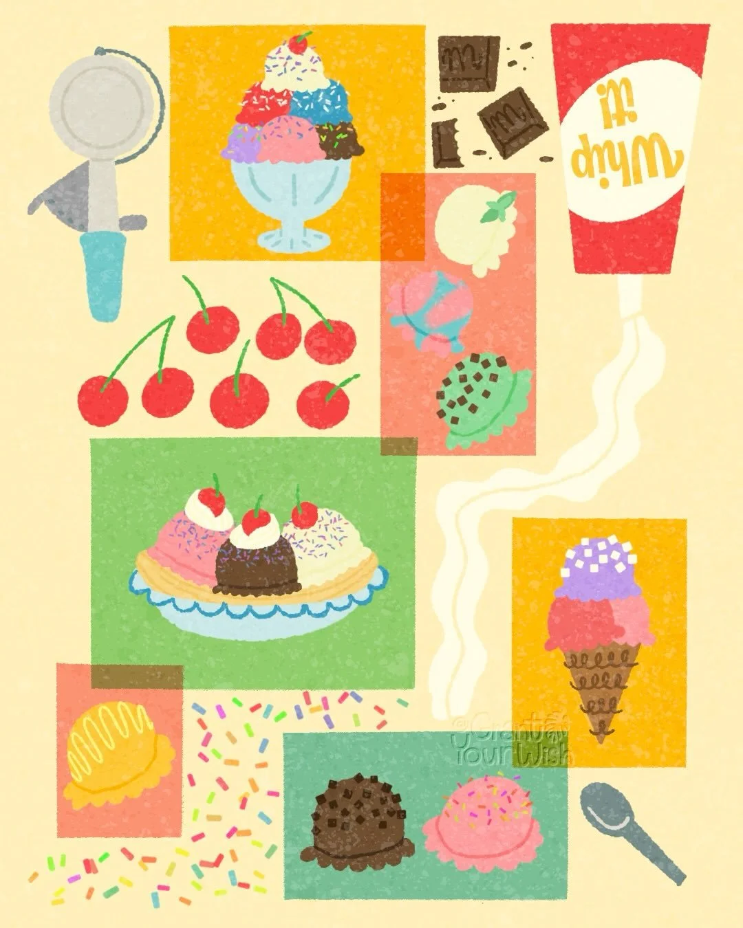 Day 13: Ice Cream Scoop 🍦
My all time favorite ice cream is Pink Bubble Gum. Second is Butter Pecan. What about you?

Do you pronounce it as Pecan or Pecon? 🤔

If you like this style, you&rsquo;ll probably like what&rsquo;s on my page.
&bull;
&bull