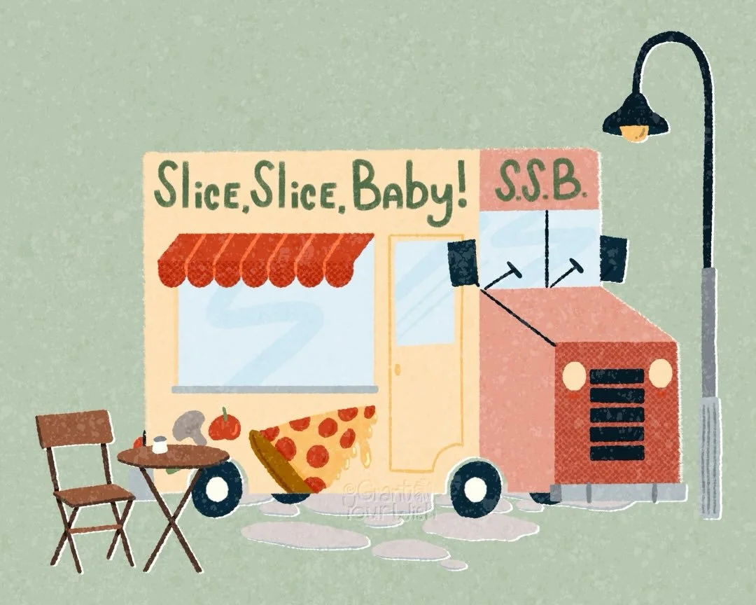 Not sure why the video is the wrong direction, but I know i am sure I had a fun time drawing this pizza truck! Illustrating vehicles is actually fun. I wonder what I should try next&hellip;
.
#foodillustrations #MAE2026 #procreateillustrations #pizza