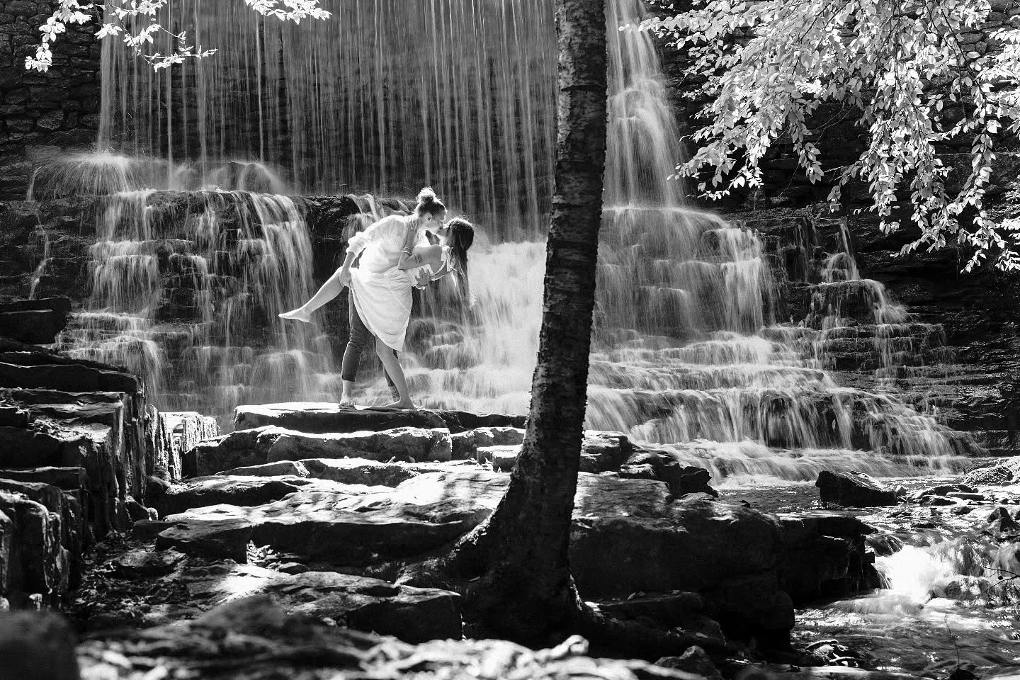 Love flowing as effortlessly as the waterfall behind them. 💍 #DurandDigital #engagementphotography
#photography