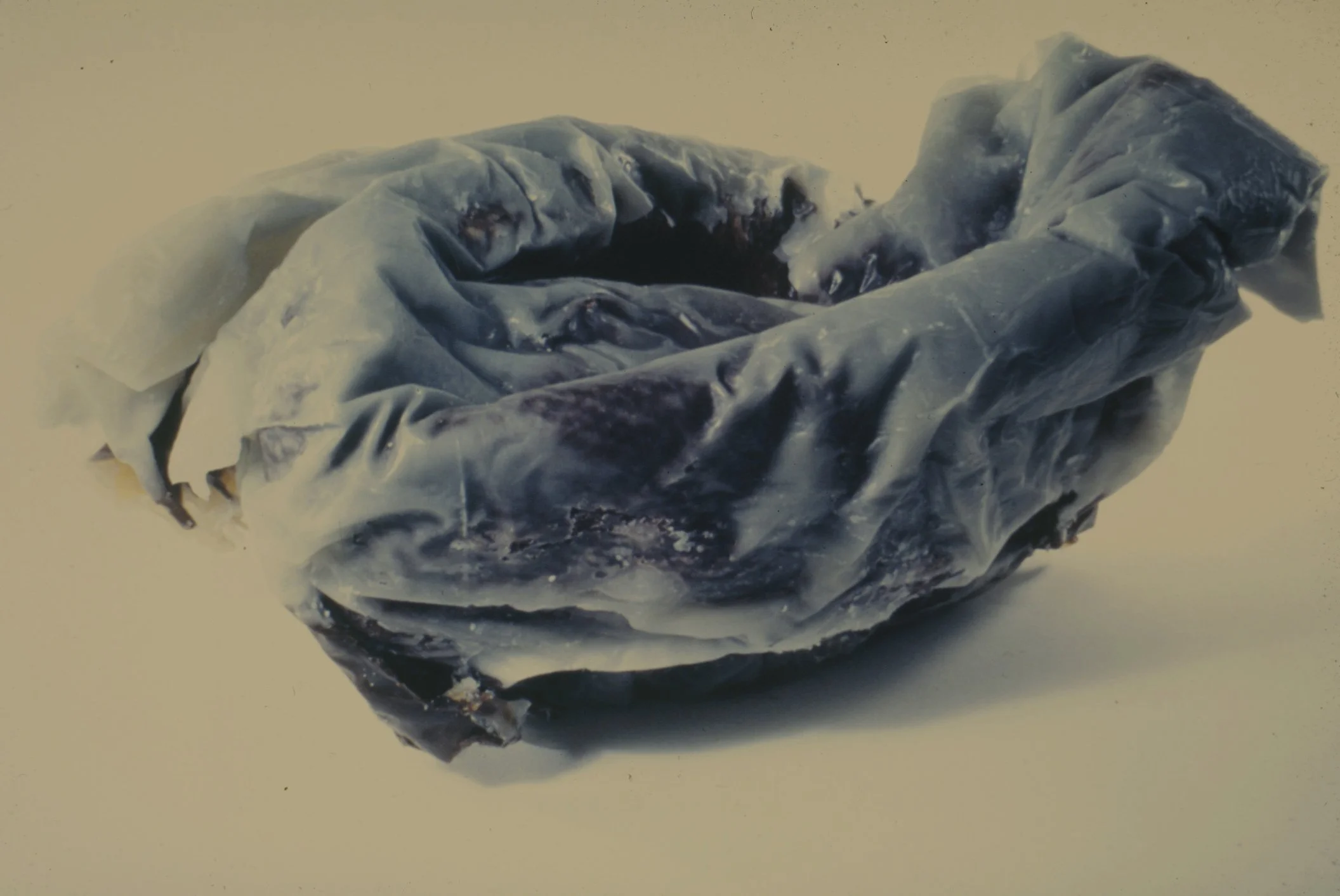 Fibrillation, 1986, wax, plaster, wool, 40 x 13 x 8"  