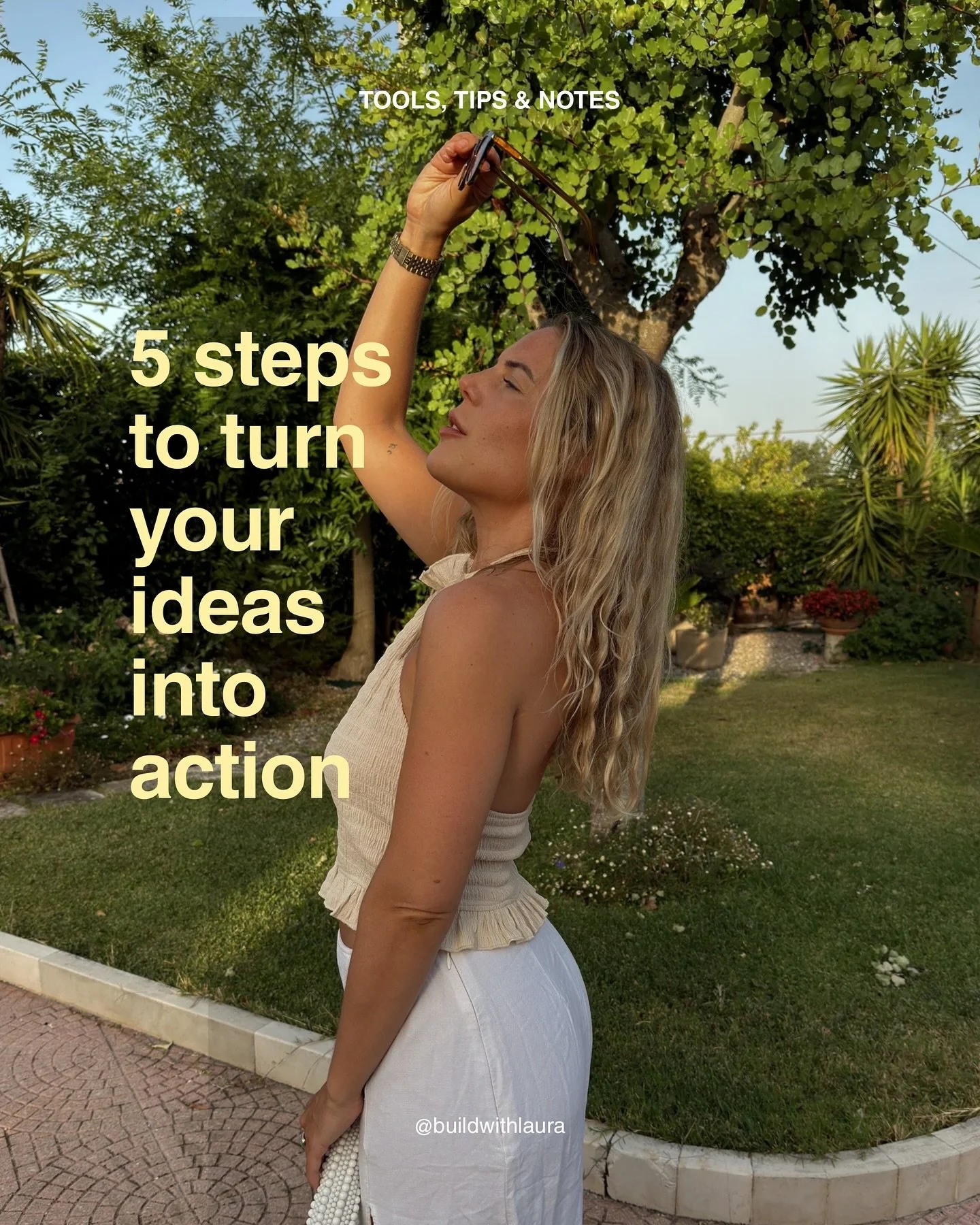 5 steps to turn your ideas into action 💡 

These 5 things helped me bring both @buildwithlaura and @tiredoatsclub to life 💭

Whether it&rsquo;s a creative idea, a side project, or a full-on pivot &mdash; these are the steps I come back to every tim