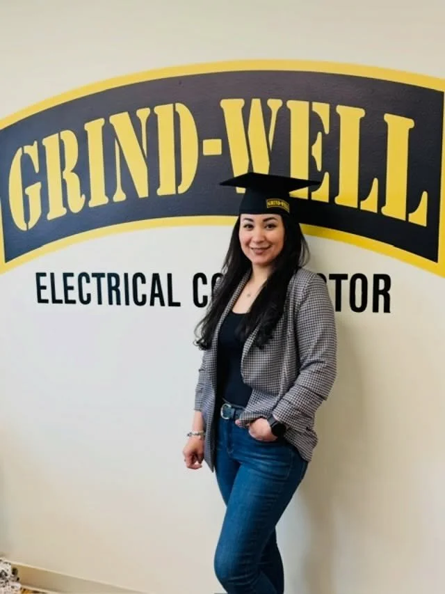 Congratulations to Berenice on Journeying out of @ibewinternational Local 9 - Linemen - today! We&rsquo;re proud to have you on our Team and continuing to support your role as a Project Manager with Grind-Well! #journeymen #ibew #local9 #teamworkmake