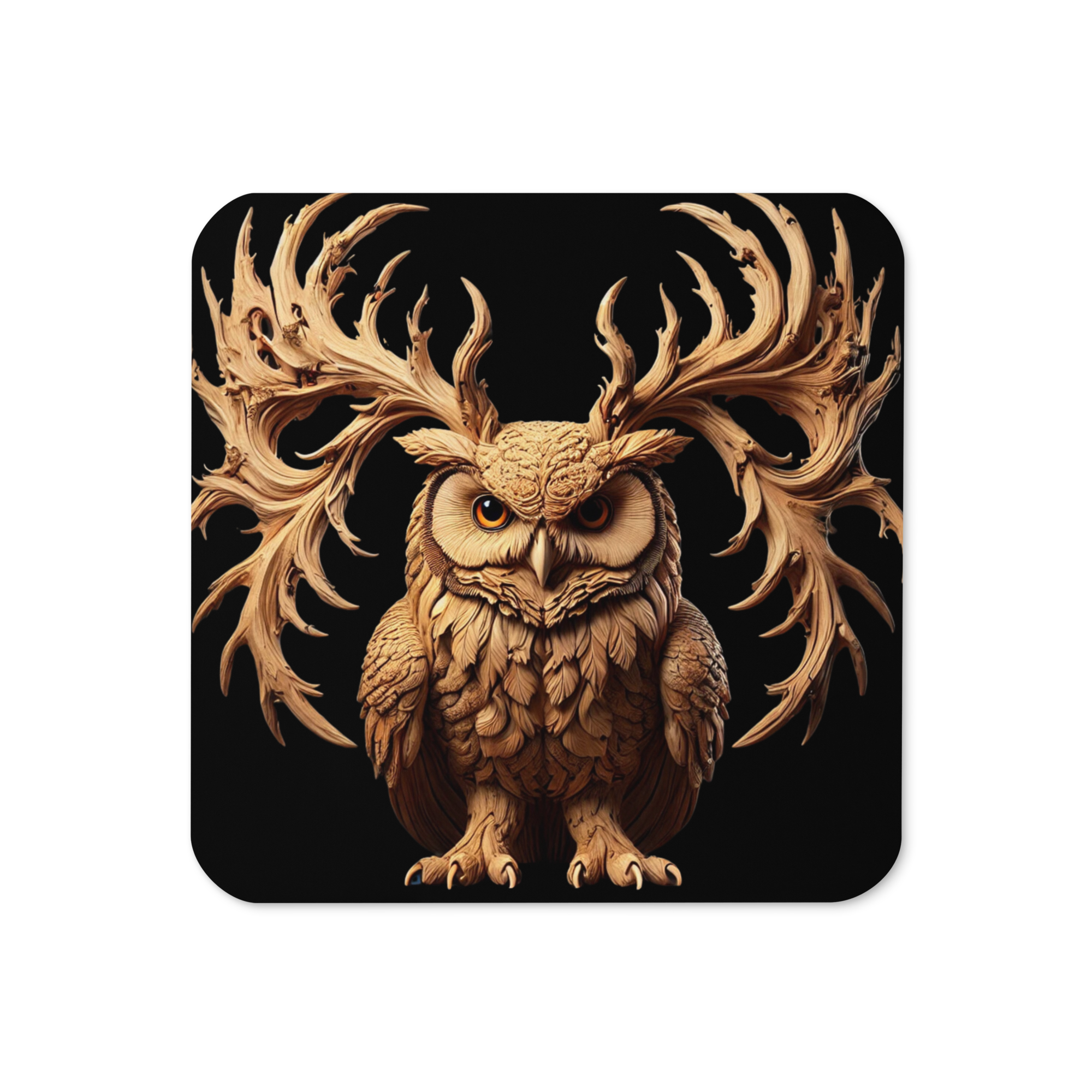 The Watchful Owl~ Cork Coaster