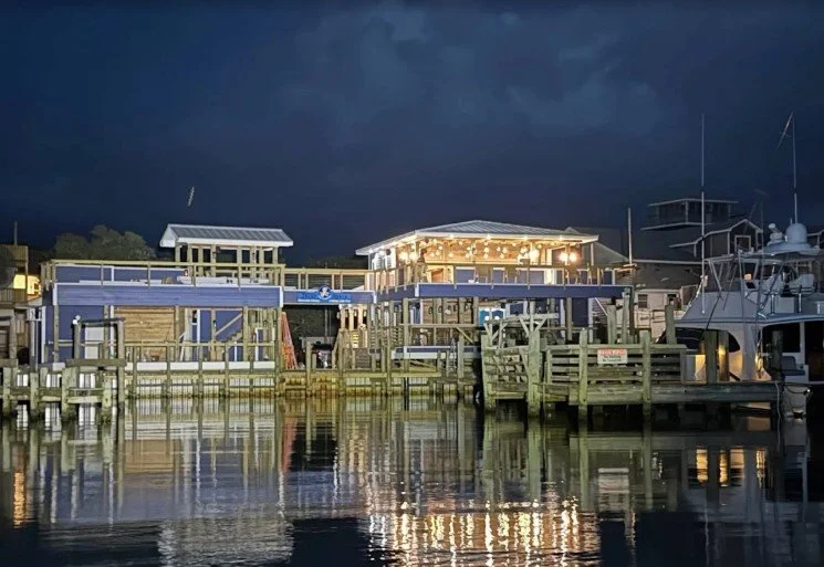 live music at the jolly roger pub and marina okracoke island, NC