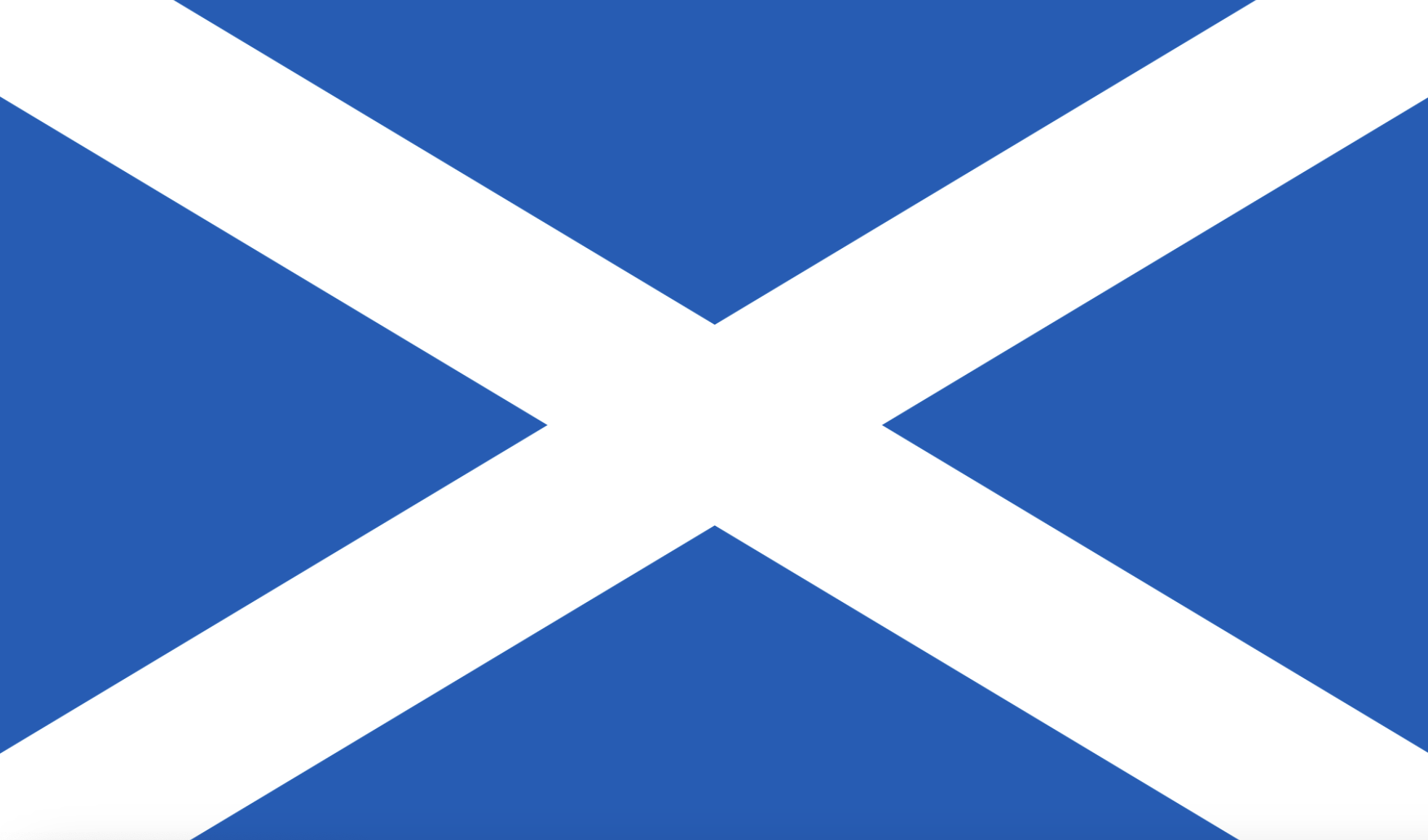 Scottish flag with a blue background and white diagonal cross.